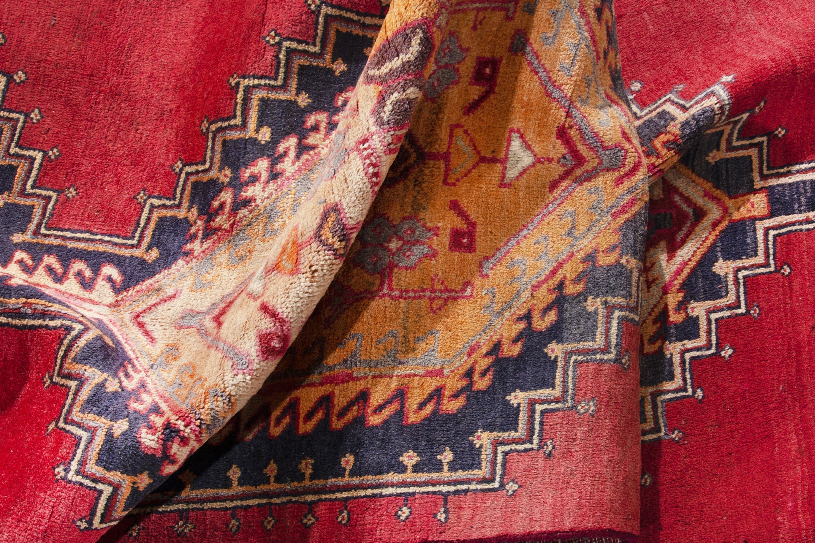 Persian Ardabil runner rug in deep red and terracotta, view 14 of 17