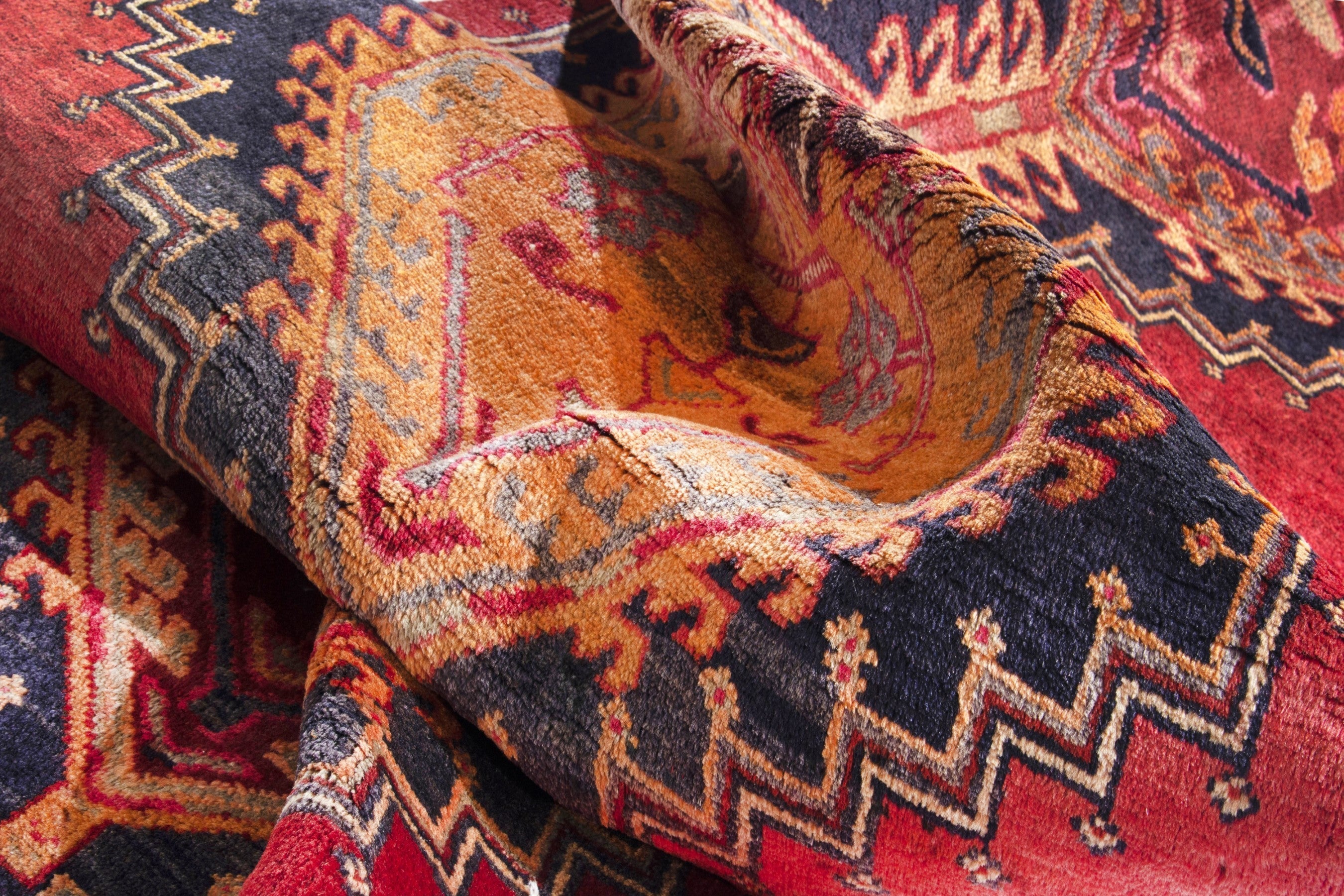 Persian Ardabil runner rug in deep red and terracotta, view 15 of 17