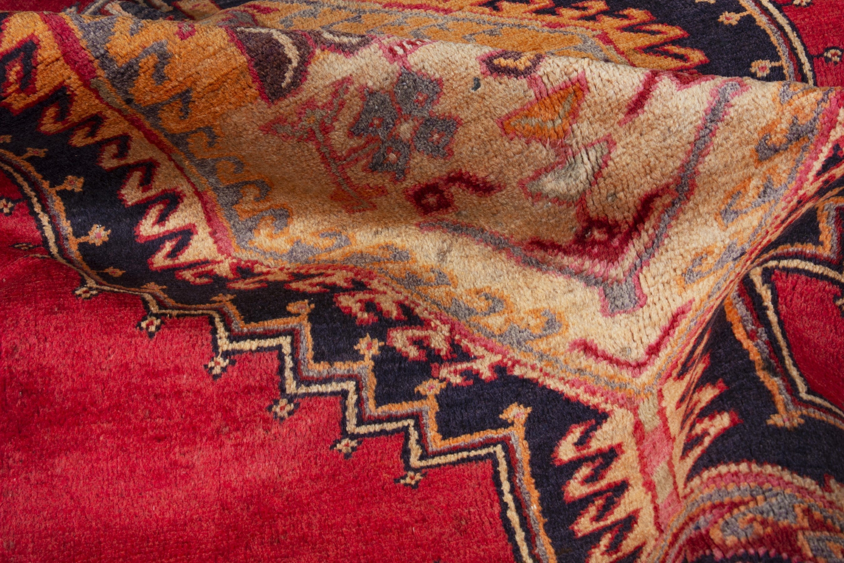 Persian Ardabil runner rug in deep red and terracotta, view 16 of 17