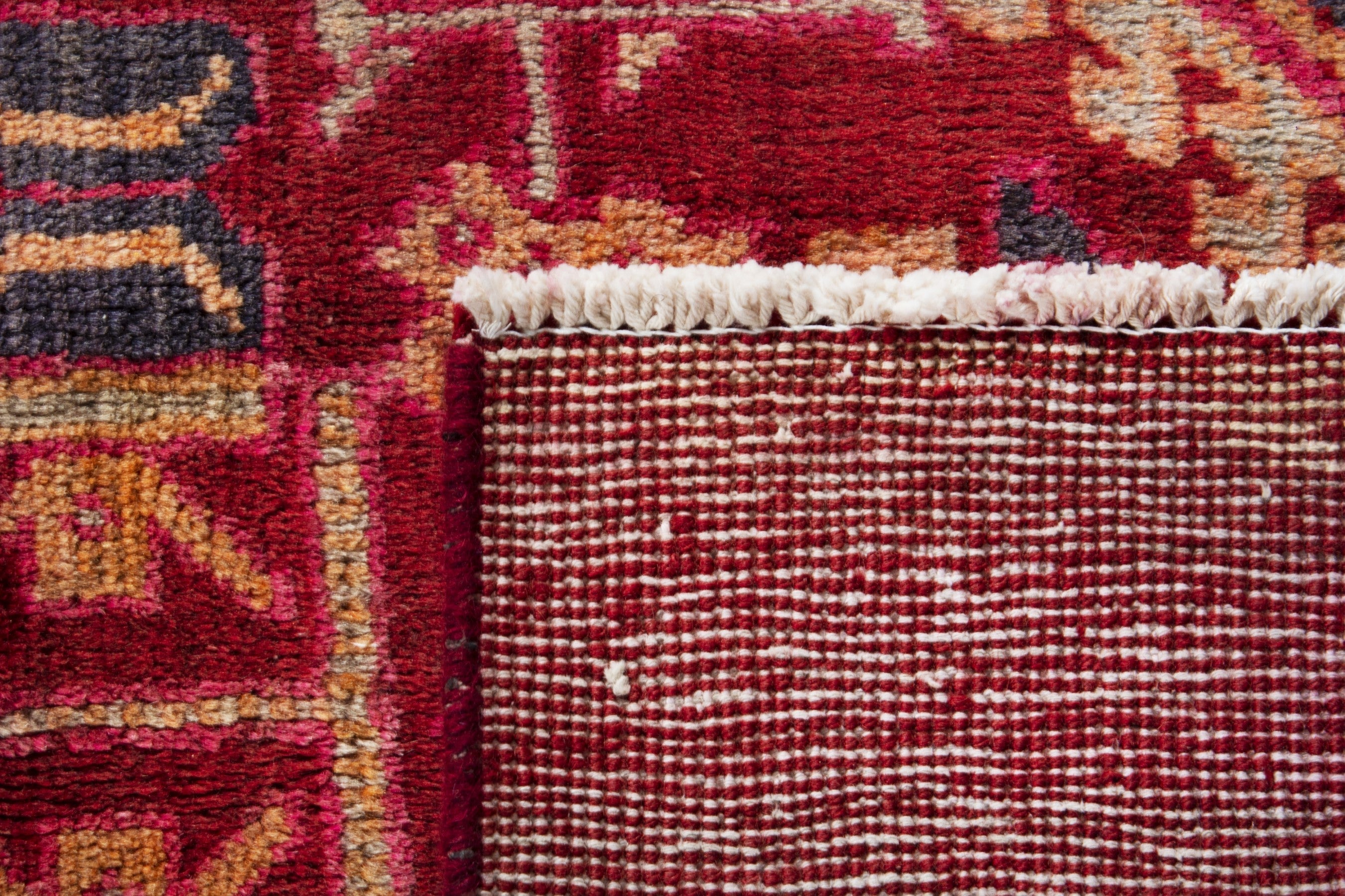 Persian Ardabil runner rug in deep red and terracotta, view 17 of 17