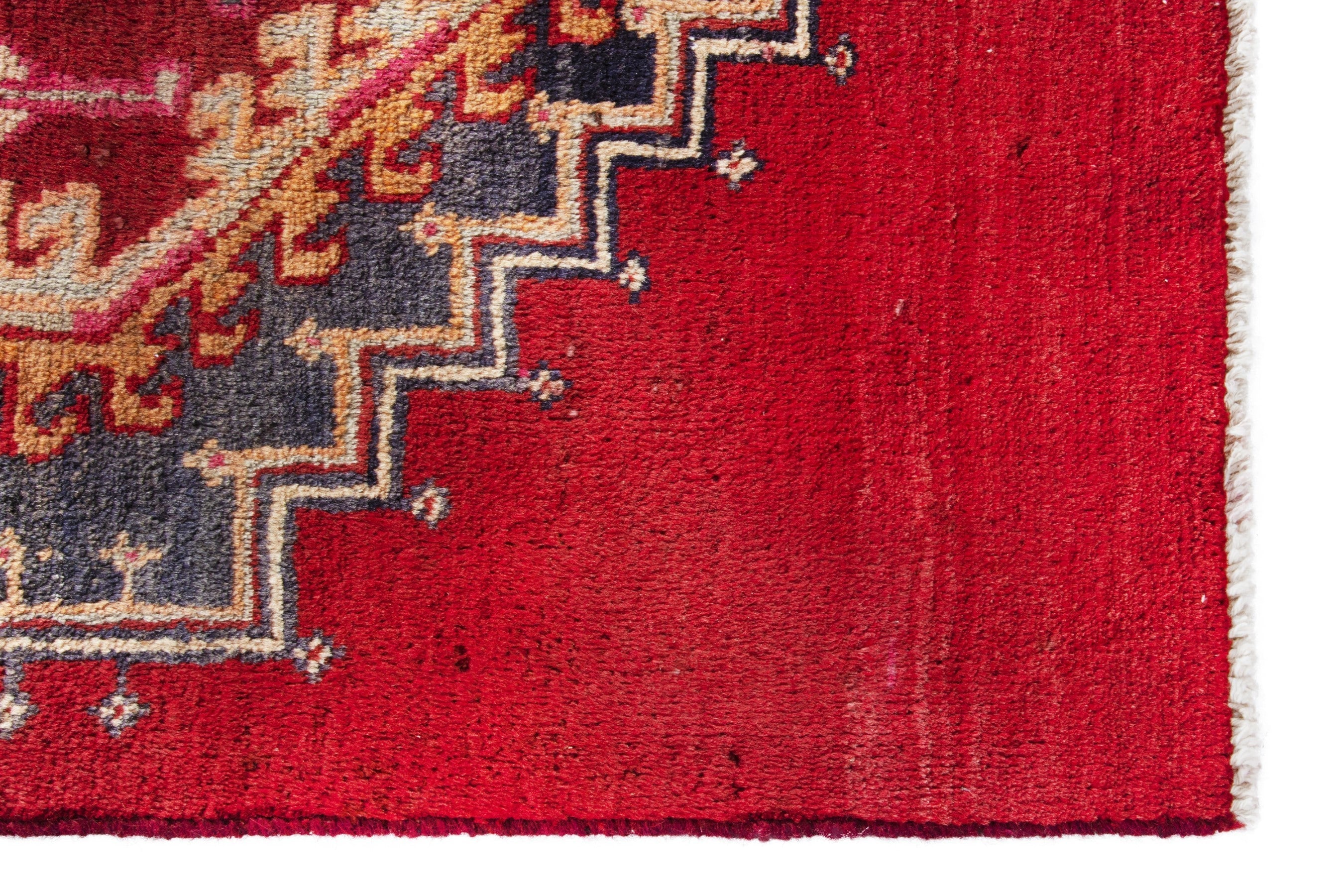 Persian Ardabil runner rug in deep red and terracotta, view 5 of 17