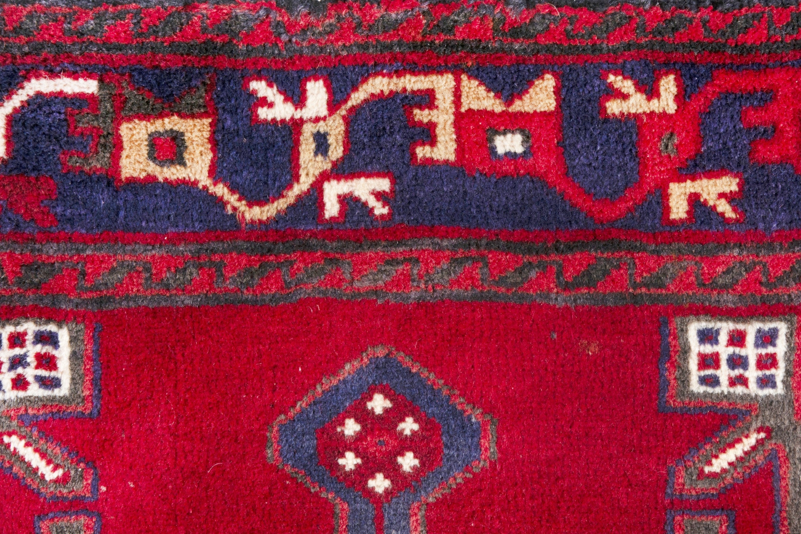 Persian Hamedan runner rug in deep red and burgundy, view 17 of 21