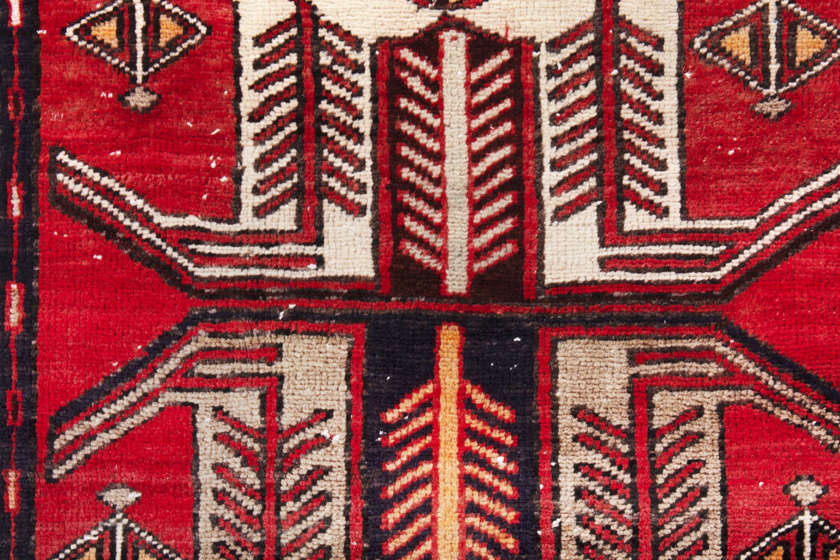 Persian Azerbaijan runner rug in deep red and cream, view 10 of 19
