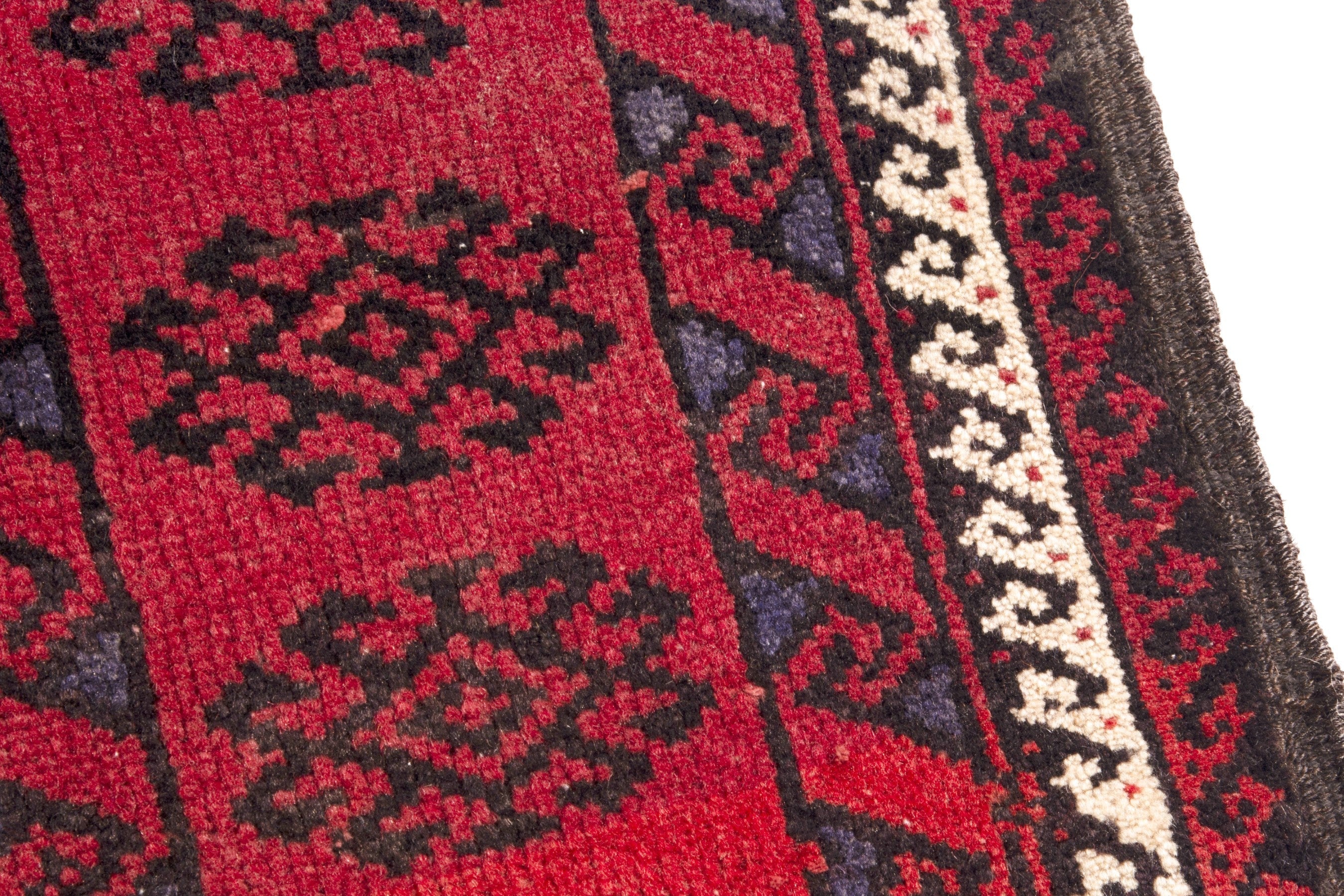Persian Baluch runner rug in deep red and burgundy, view 7 of 18