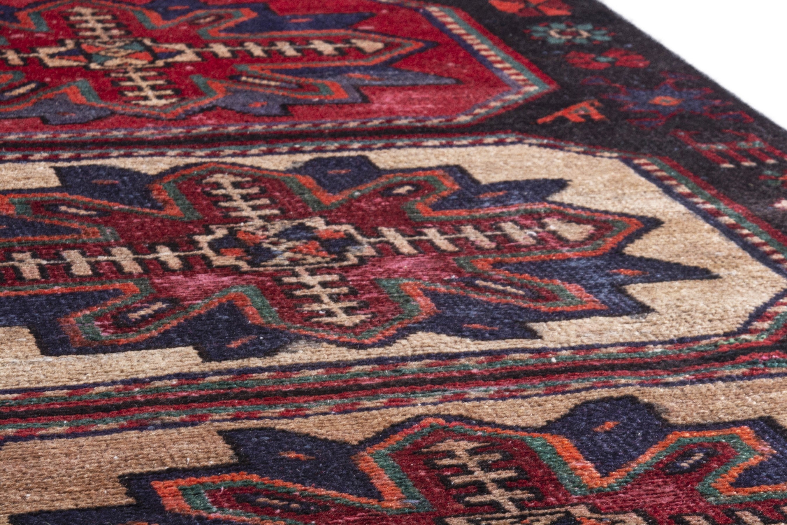 Persian Hamedan runner rug in burgundy and deep red, view 11 of 20