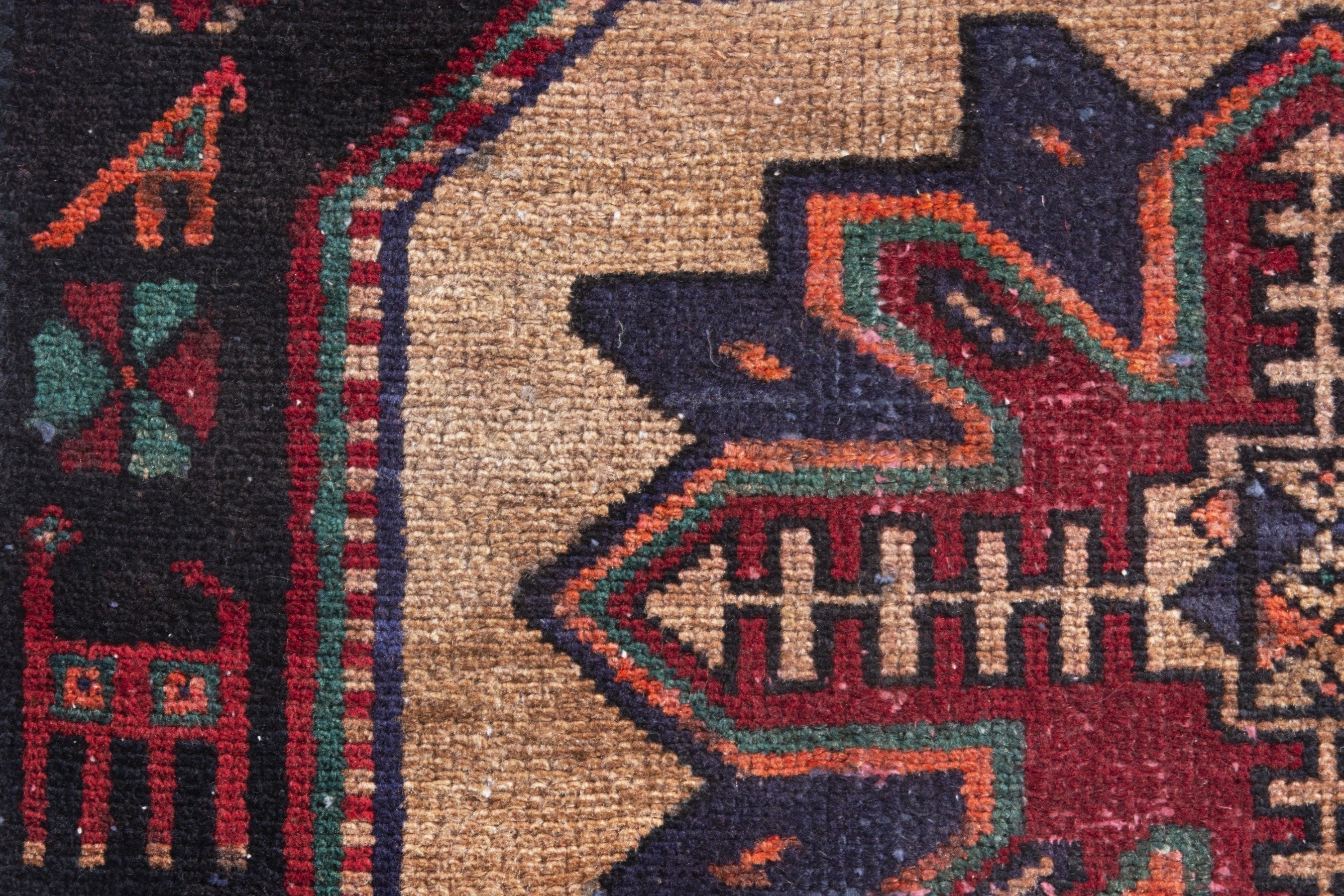 Persian Hamedan runner rug in burgundy and deep red, view 12 of 20
