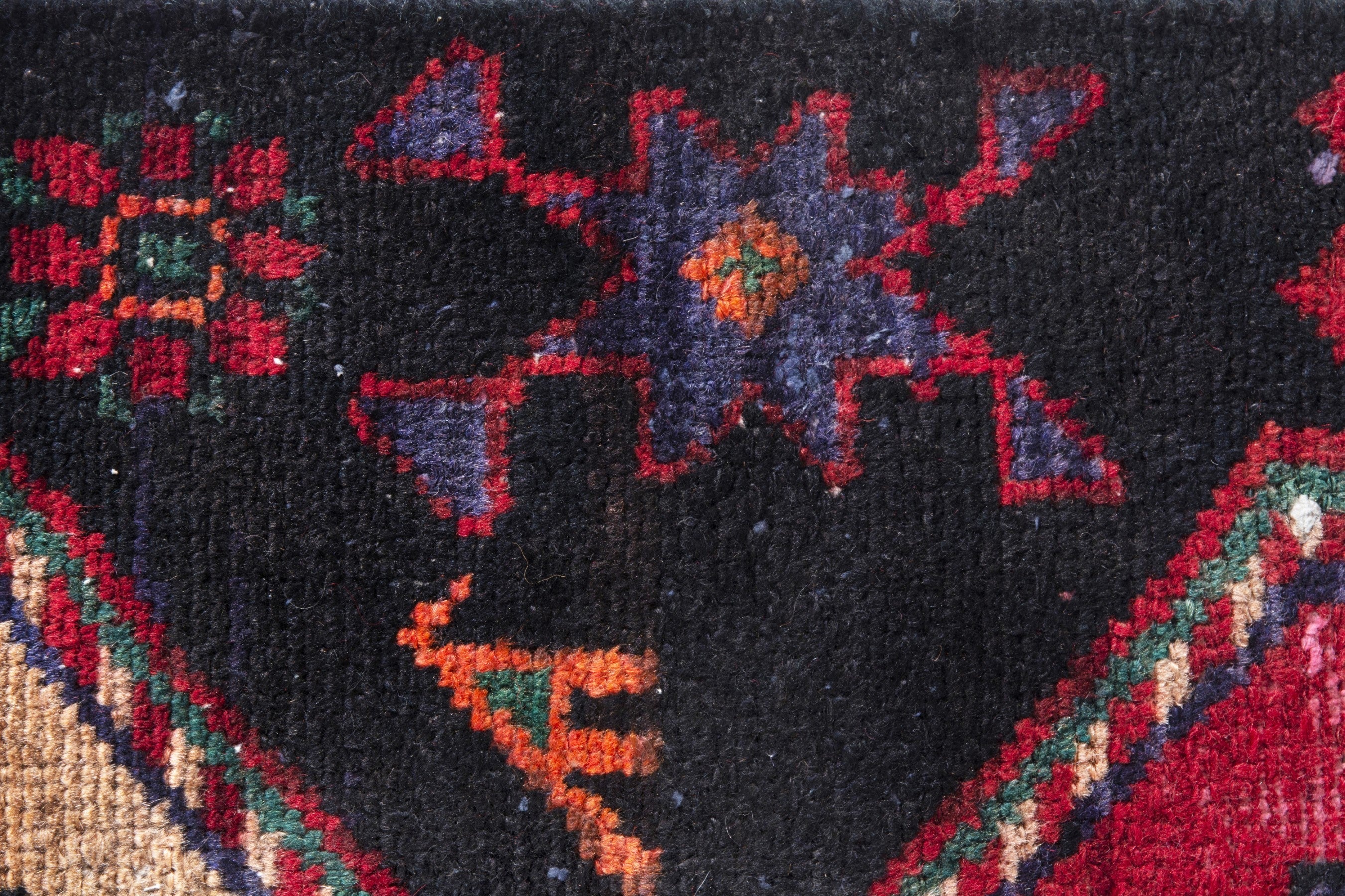 Persian Hamedan runner rug in burgundy and deep red, view 14 of 20