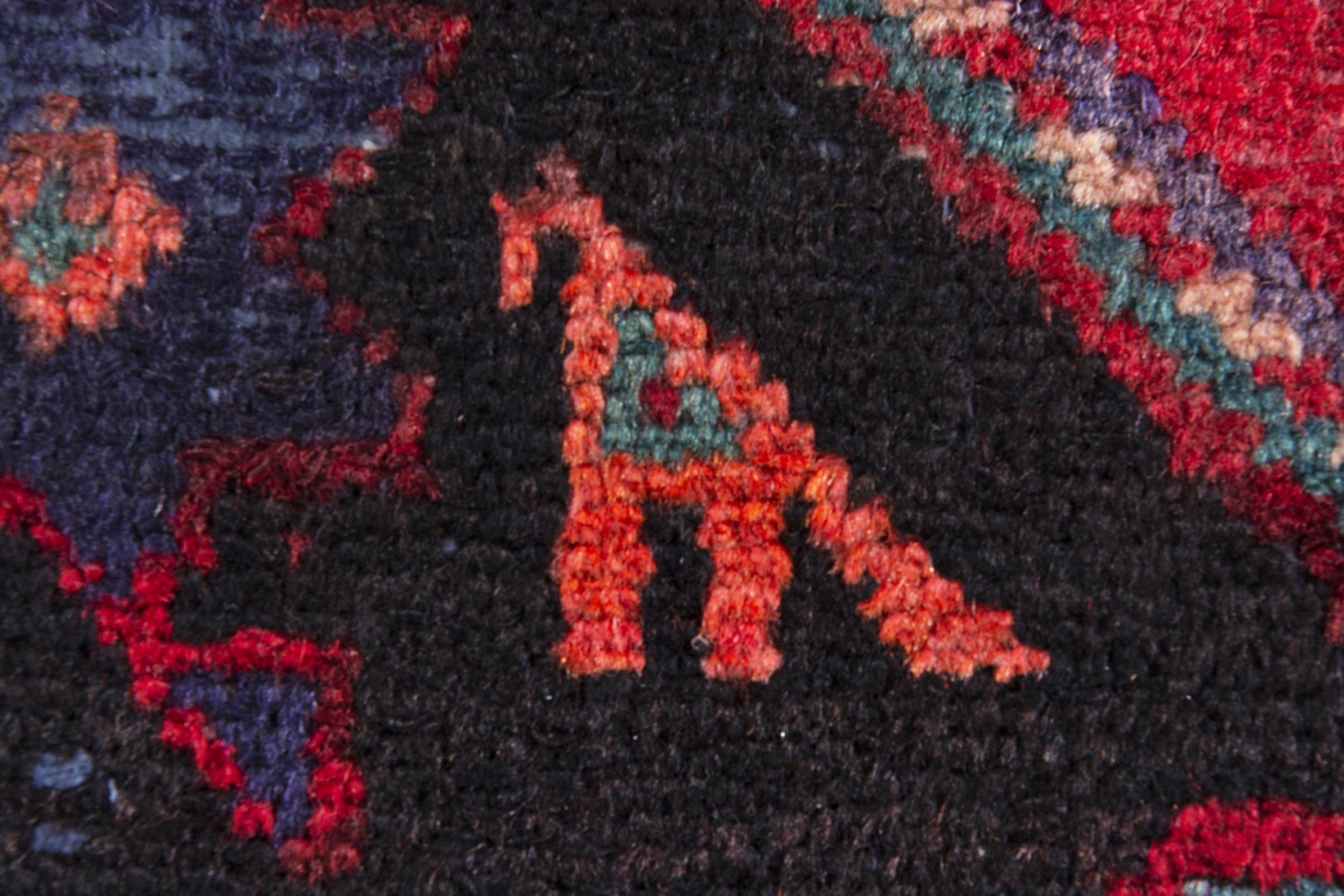 Persian Hamedan runner rug in burgundy and deep red, view 16 of 20