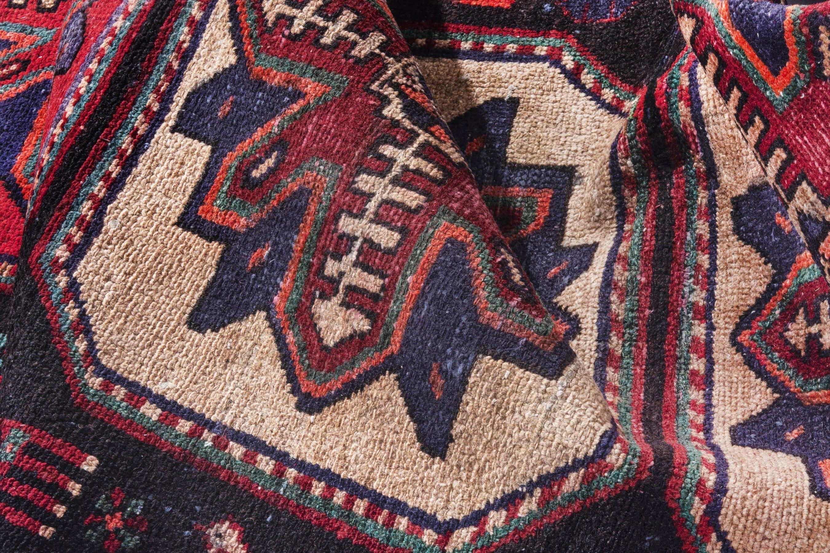 Persian Hamedan runner rug in burgundy and deep red, view 17 of 20