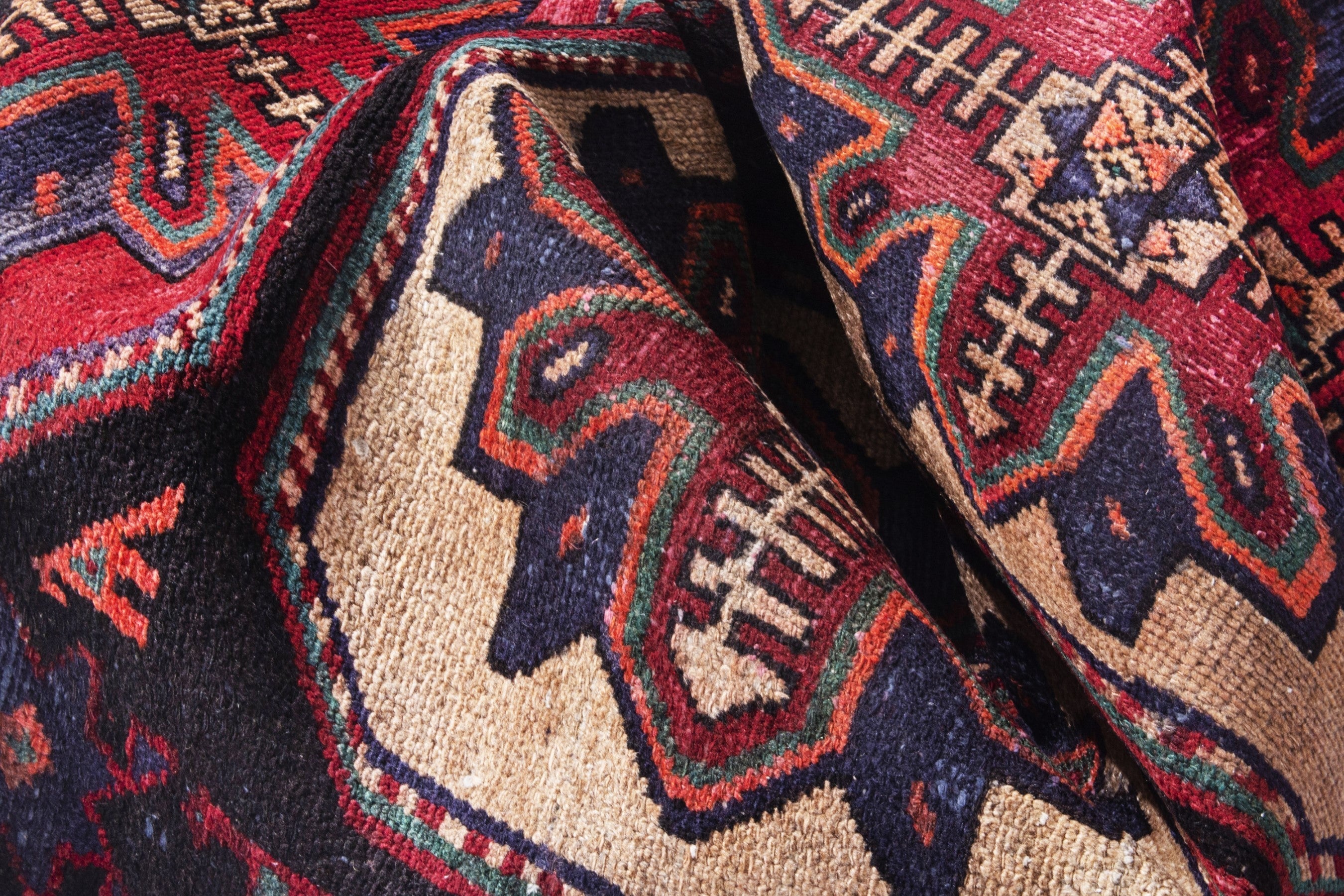 Persian Hamedan runner rug in burgundy and deep red, view 18 of 20