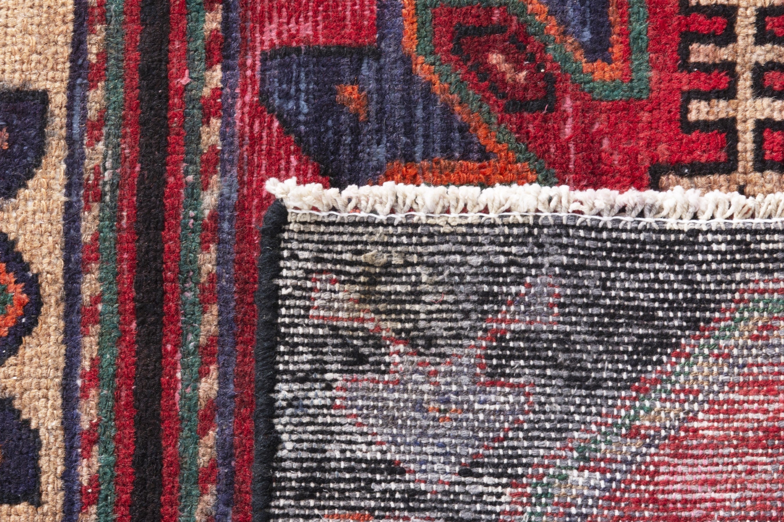 Persian Hamedan runner rug in burgundy and deep red, view 20 of 20