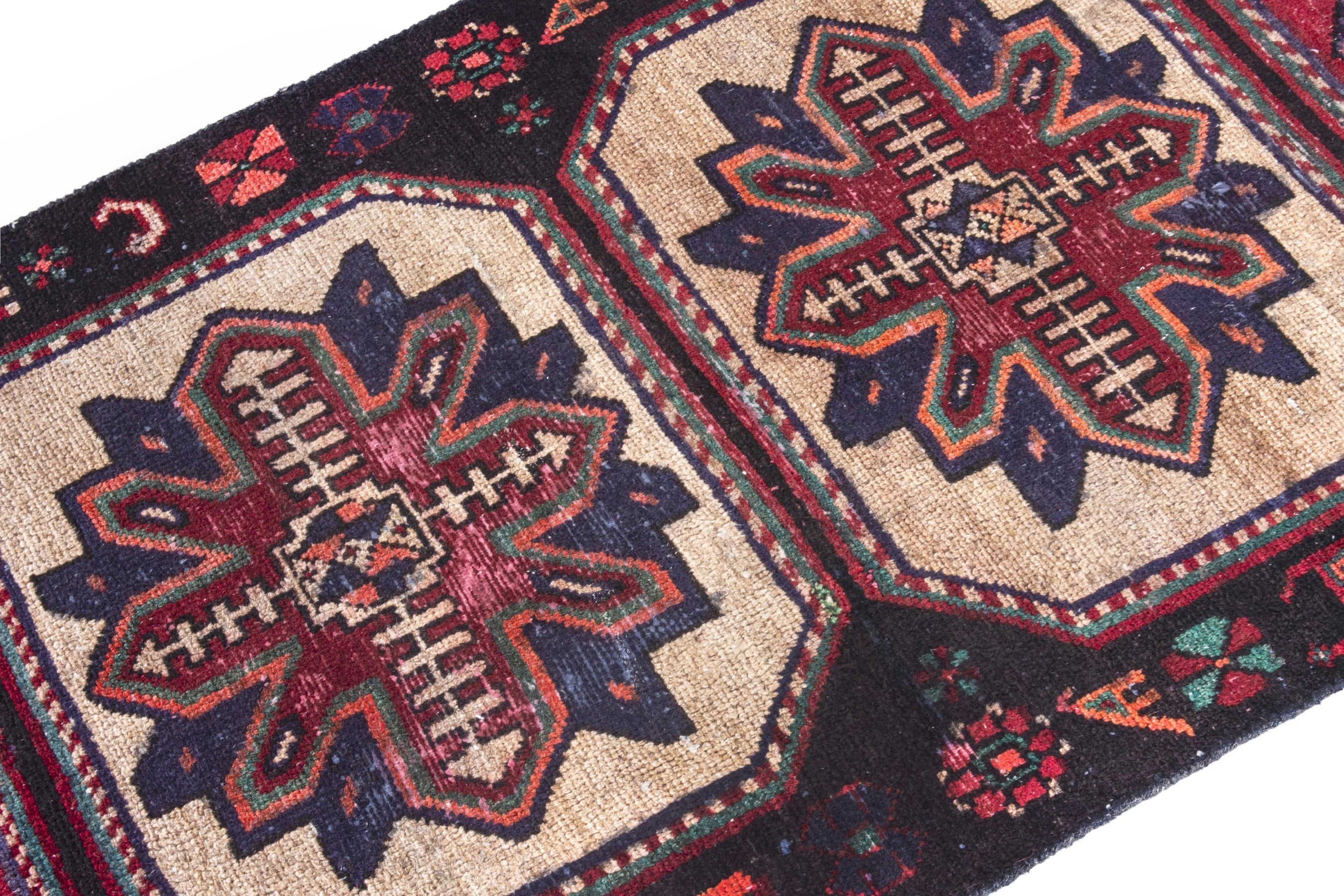 Persian Hamedan runner rug in burgundy and deep red, view 6 of 20