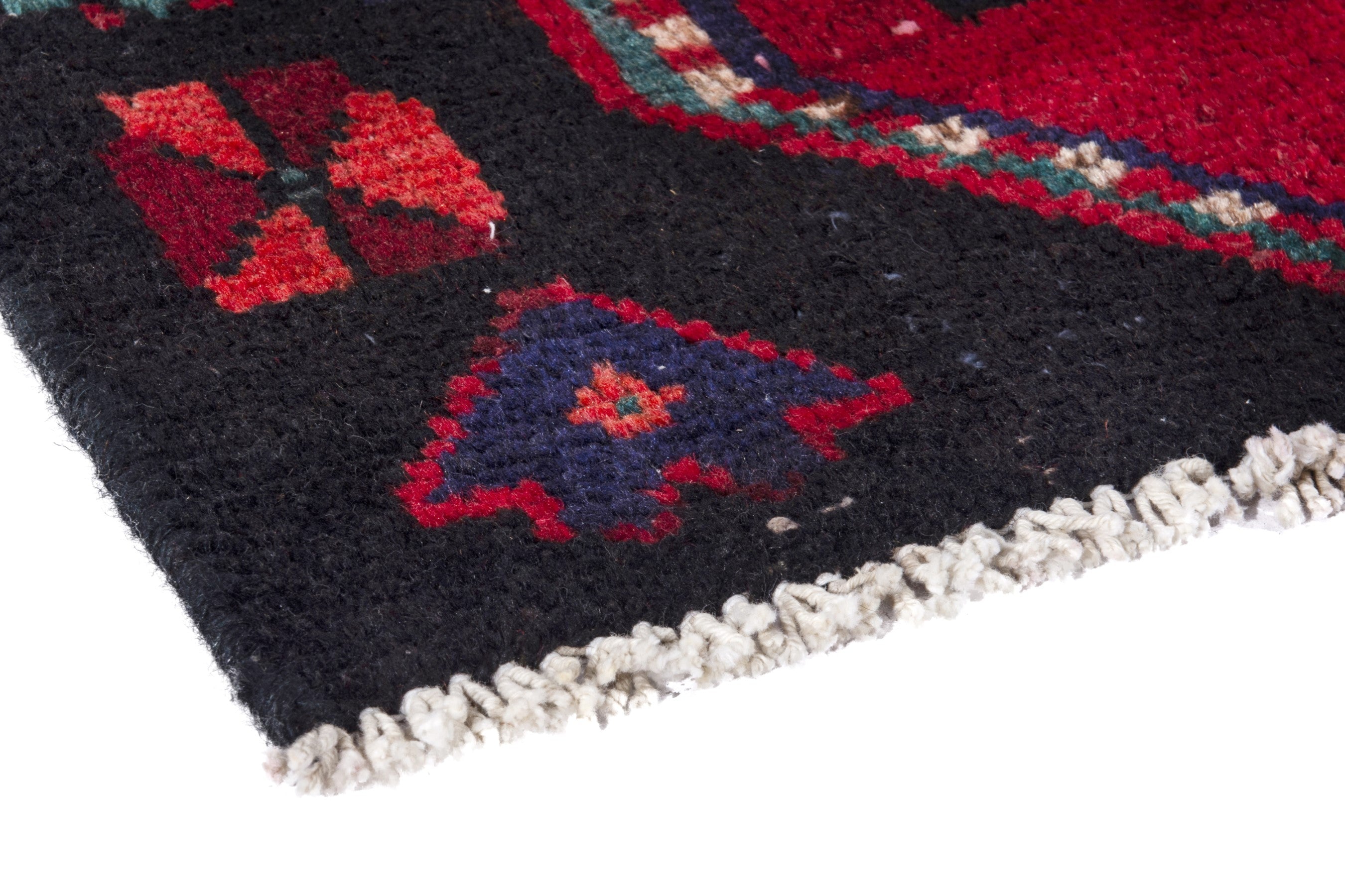 Persian Hamedan runner rug in burgundy and deep red, view 4 of 20
