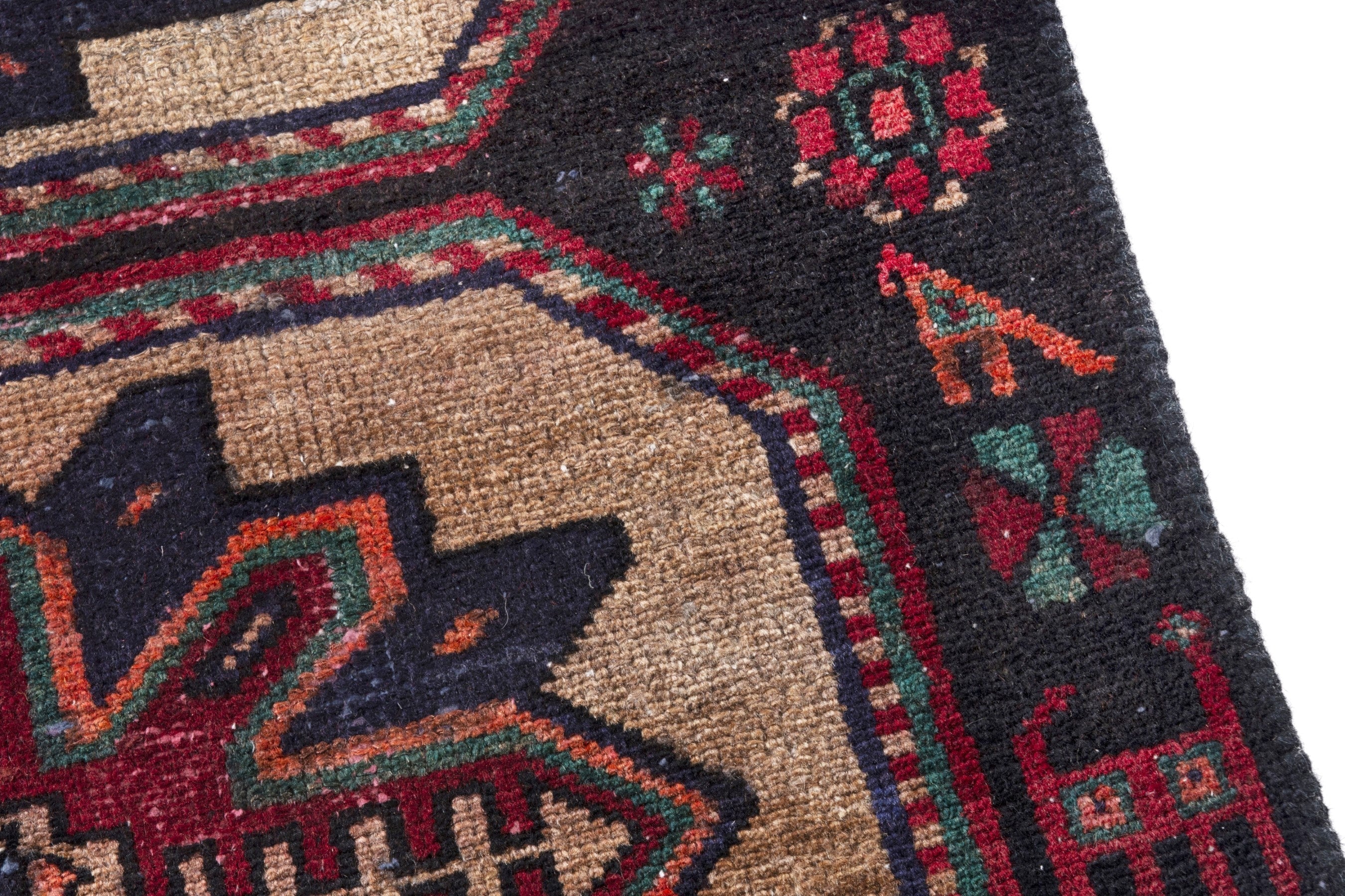Persian Hamedan runner rug in burgundy and deep red, view 7 of 20