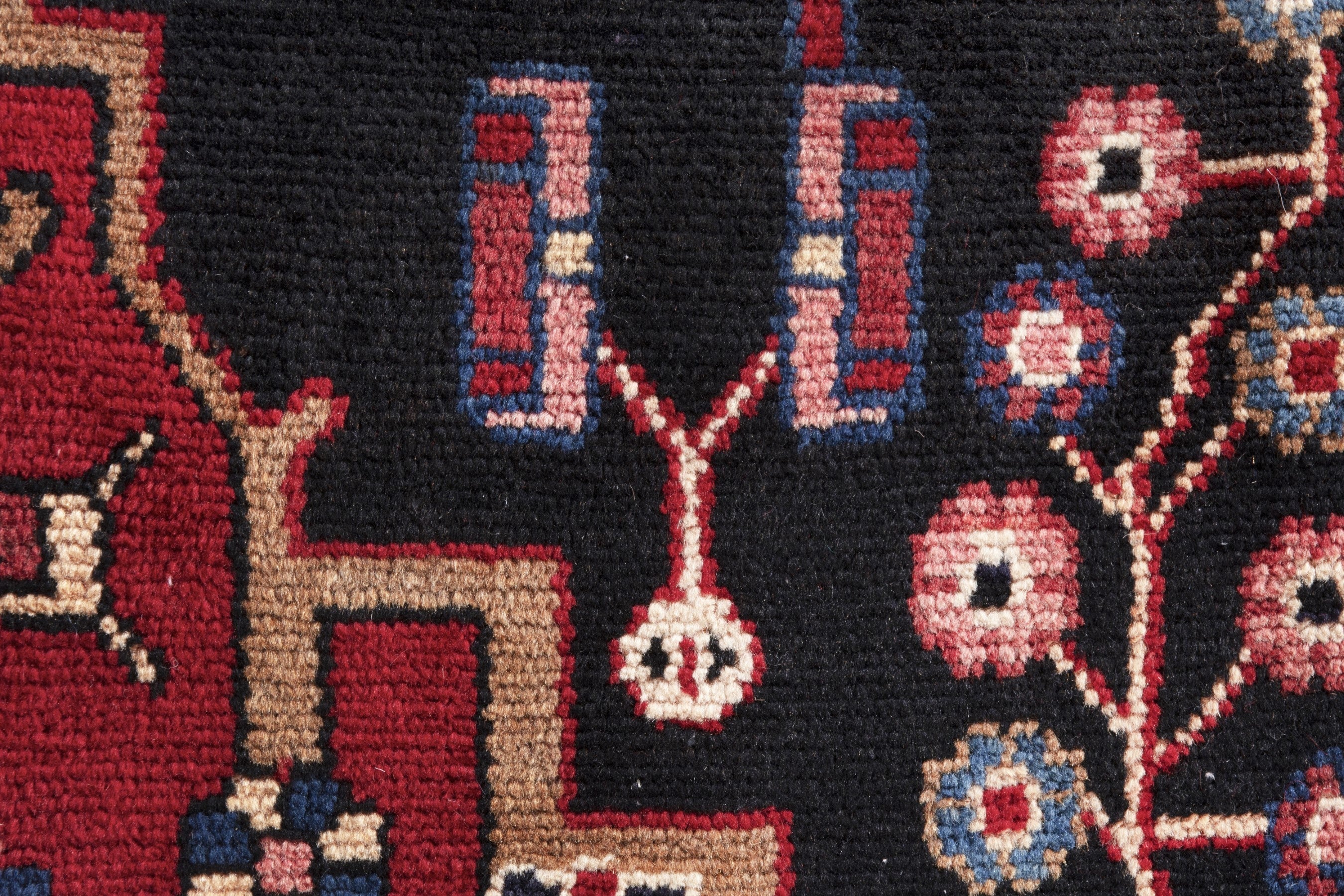 Persian Hamedan area rug in burgundy and deep red, view 15 of 19