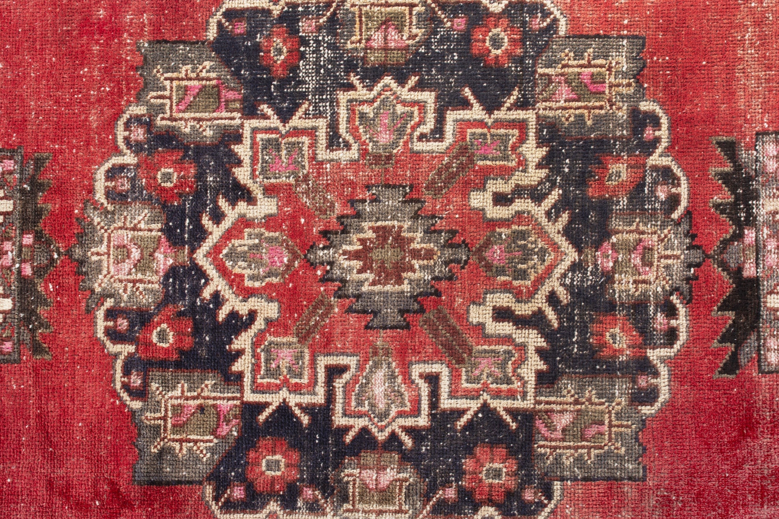 Persian Ferdos area rug in deep red and burgundy, view 10 of 16