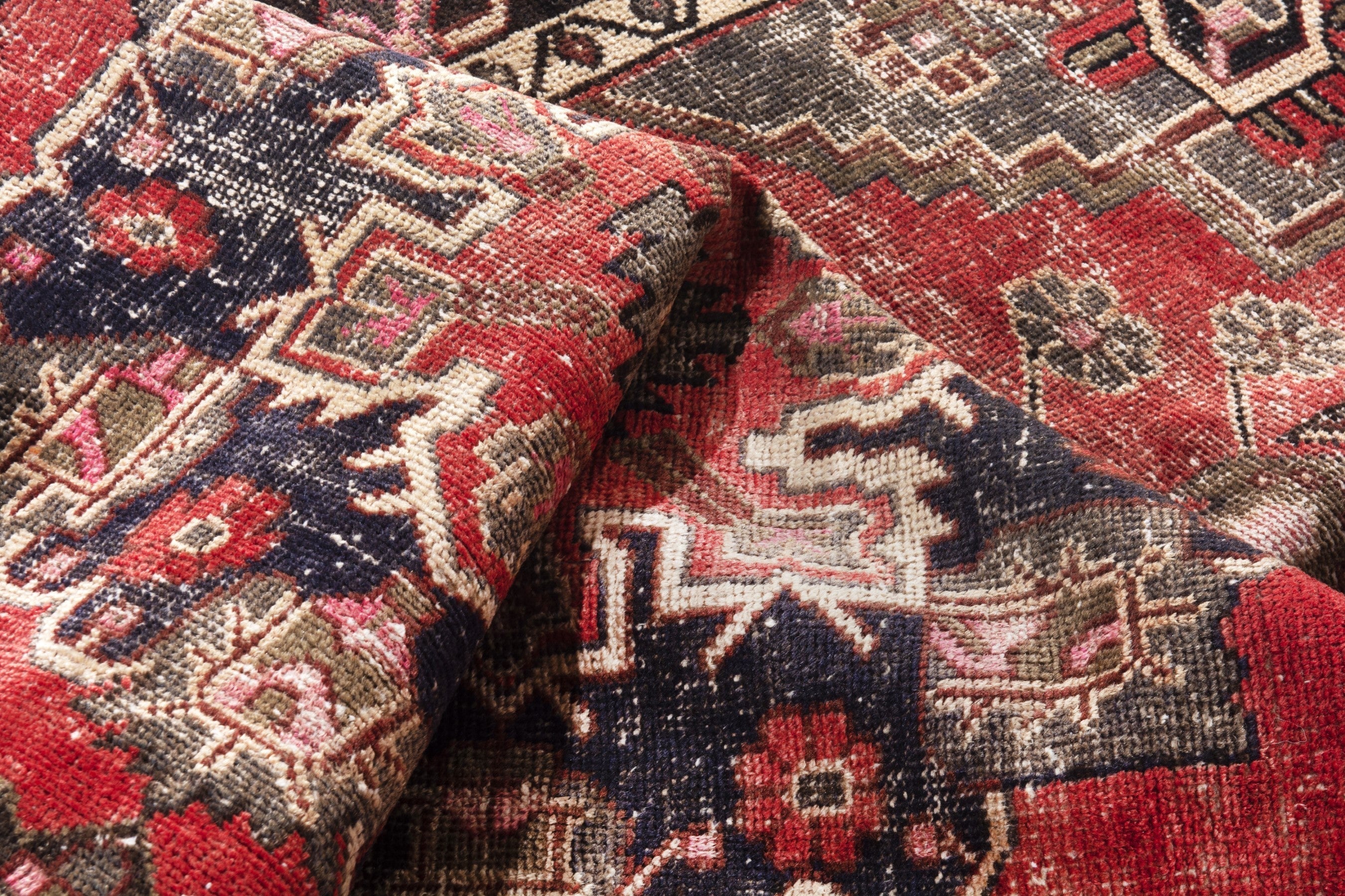 Persian Ferdos area rug in deep red and burgundy, view 13 of 16