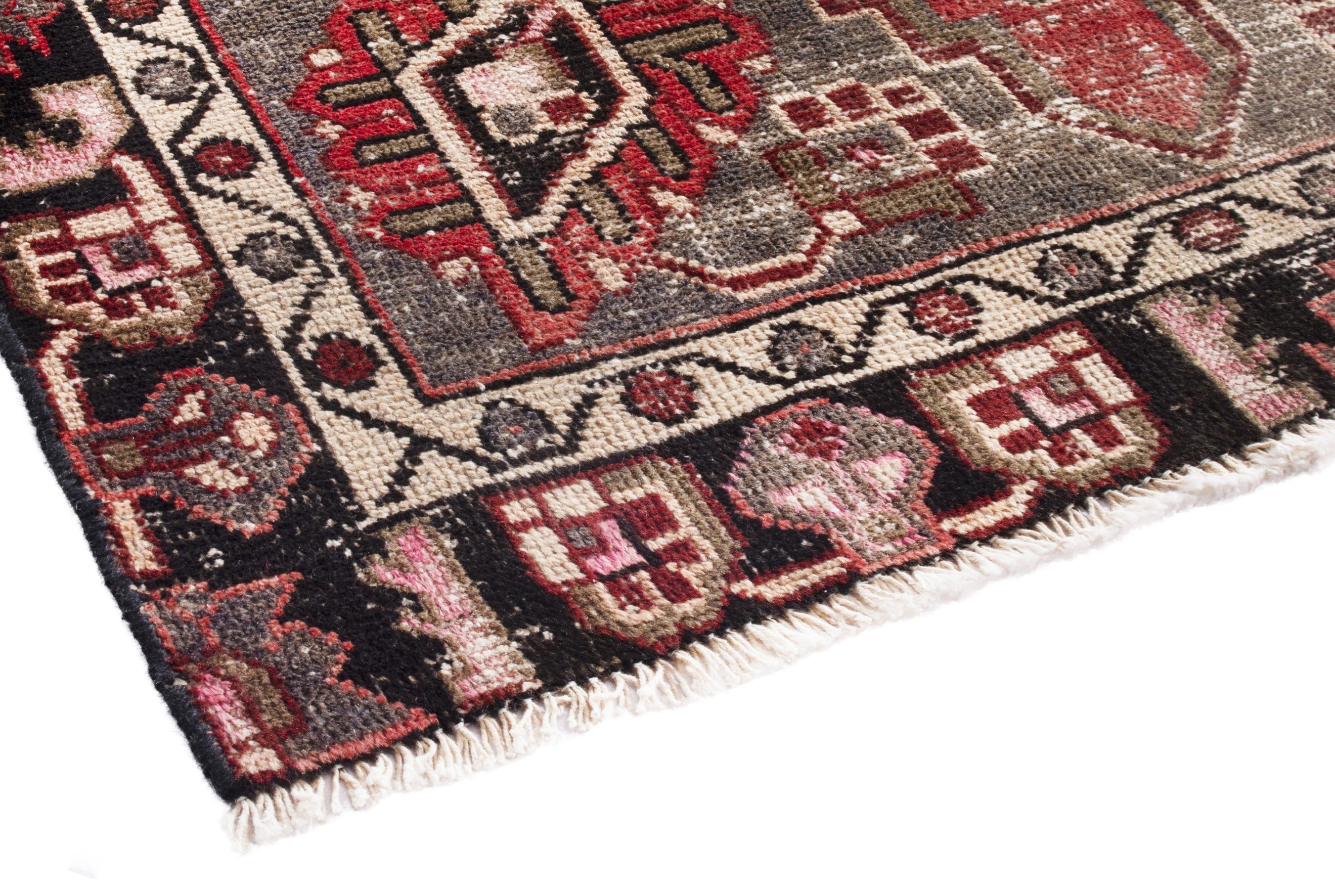 Persian Ferdos area rug in deep red and burgundy, view 4 of 16