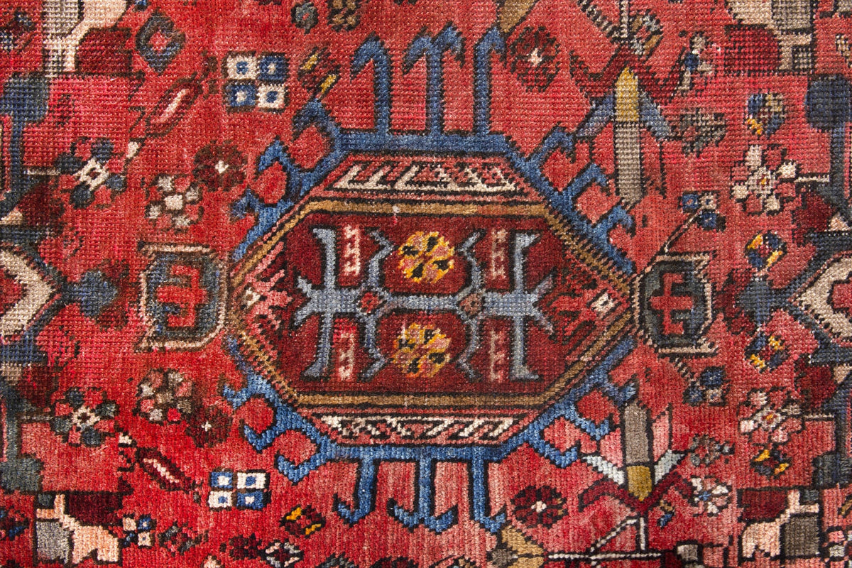 Turkish Anatolian runner rug in deep red and cream, view 3 of 16
