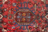 Turkish Anatolian runner rug in deep red and cream, view 3 of 16