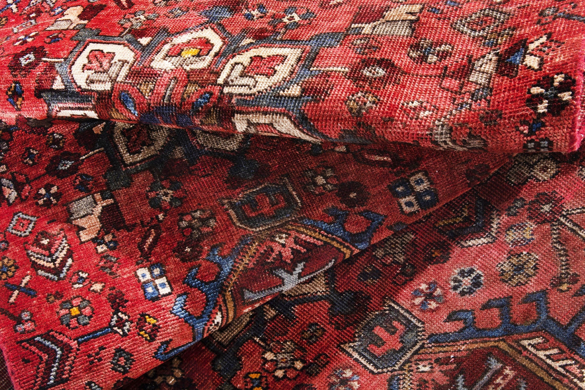 Turkish Anatolian runner rug in deep red and cream, view 5 of 16