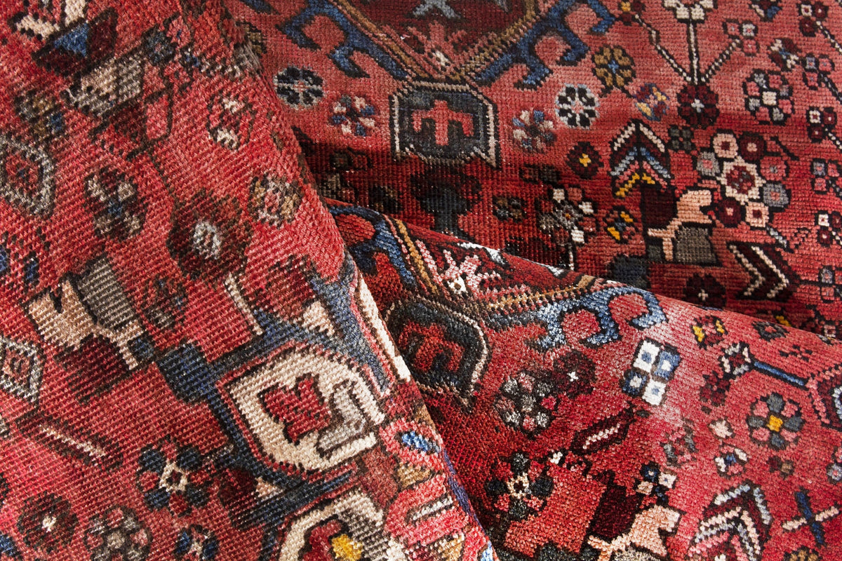 Turkish Anatolian runner rug in deep red and cream, view 6 of 16
