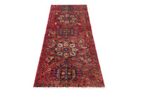 Turkish Anatolian runner rug in deep red and cream, view 10 of 16
