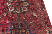 Turkish Anatolian runner rug in deep red and cream, view 13 of 16
