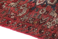 Turkish Anatolian runner rug in deep red and cream, view 14 of 16
