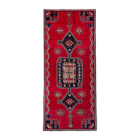Persian Lori runner rug in deep red and navy, 3'3" x 7'6"