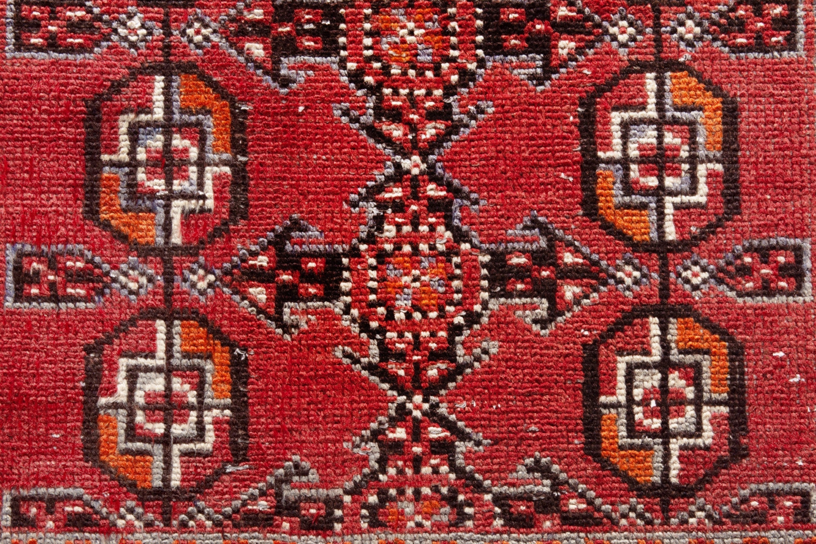 Persian Ferdos runner rug in deep red and burgundy, view 11 of 20