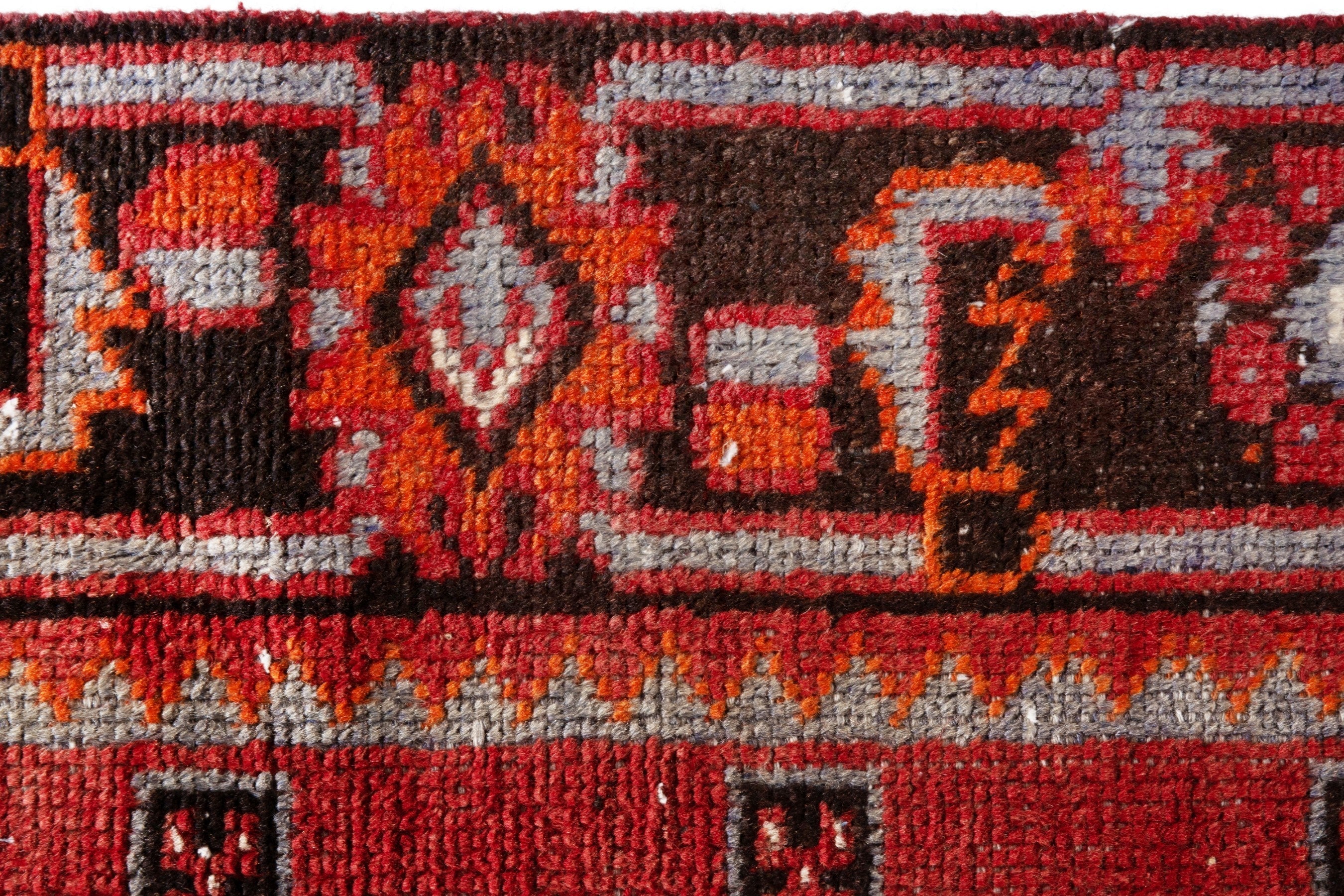 Persian Ferdos runner rug in deep red and burgundy, view 12 of 20