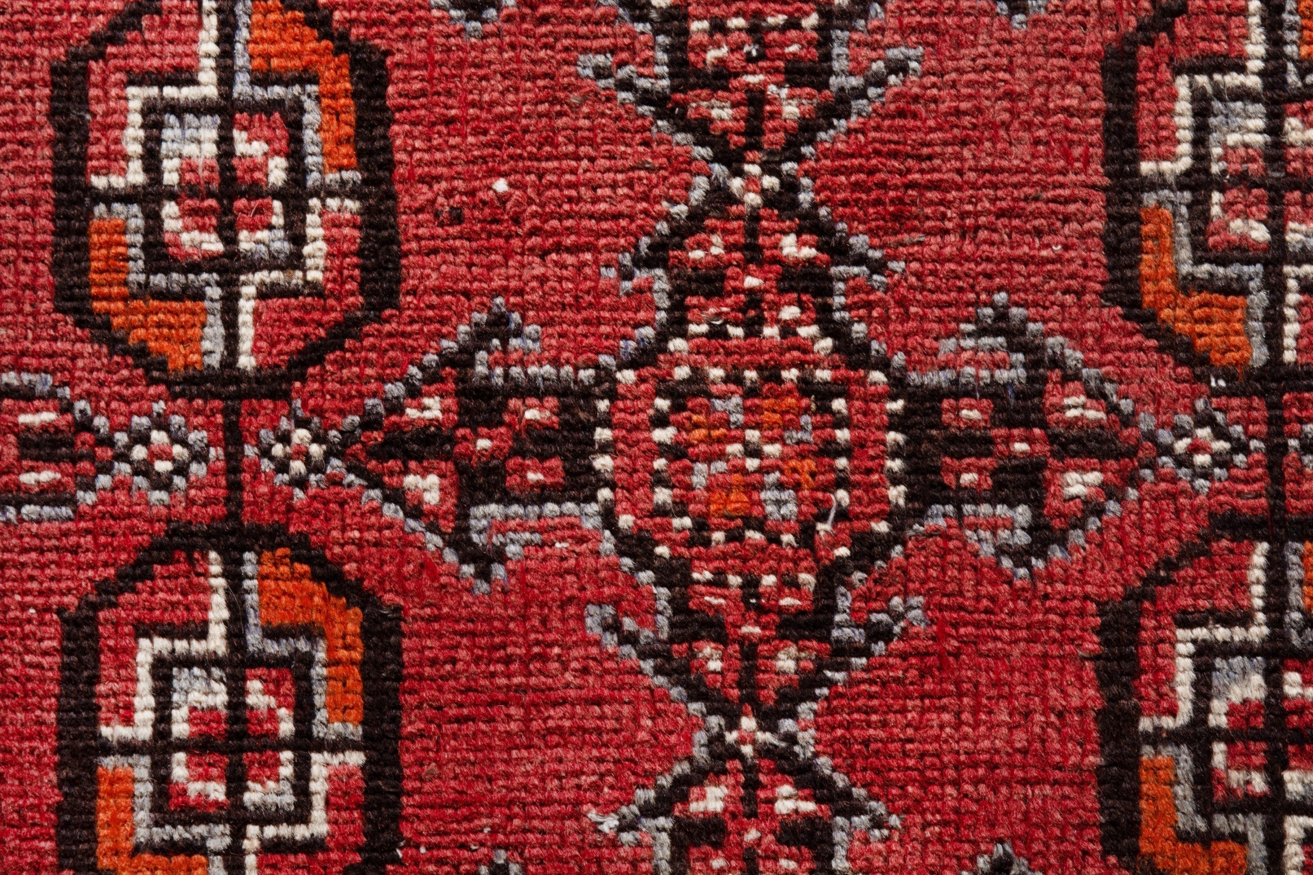 Persian Ferdos runner rug in deep red and burgundy, view 13 of 20