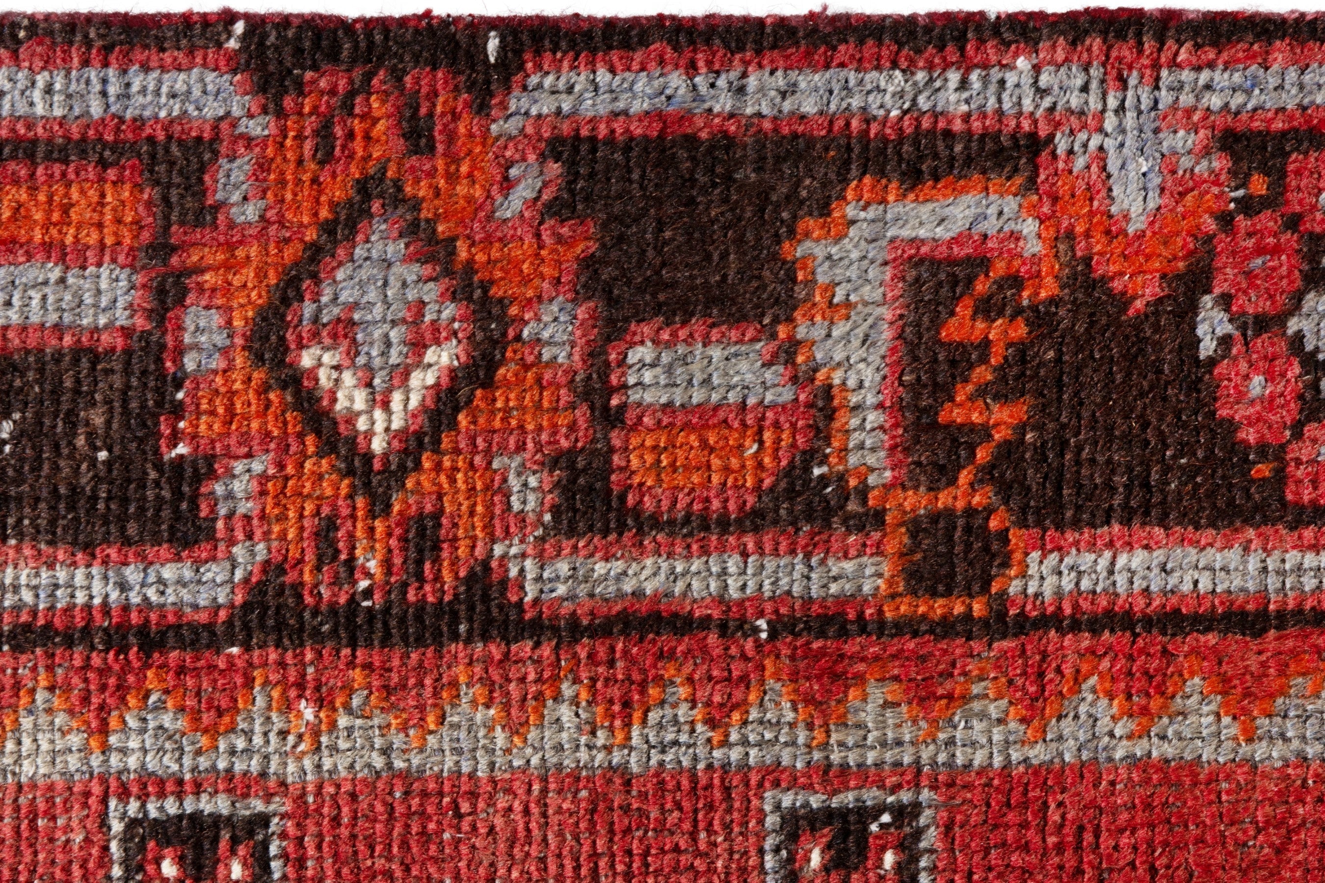 Persian Ferdos runner rug in deep red and burgundy, view 15 of 20