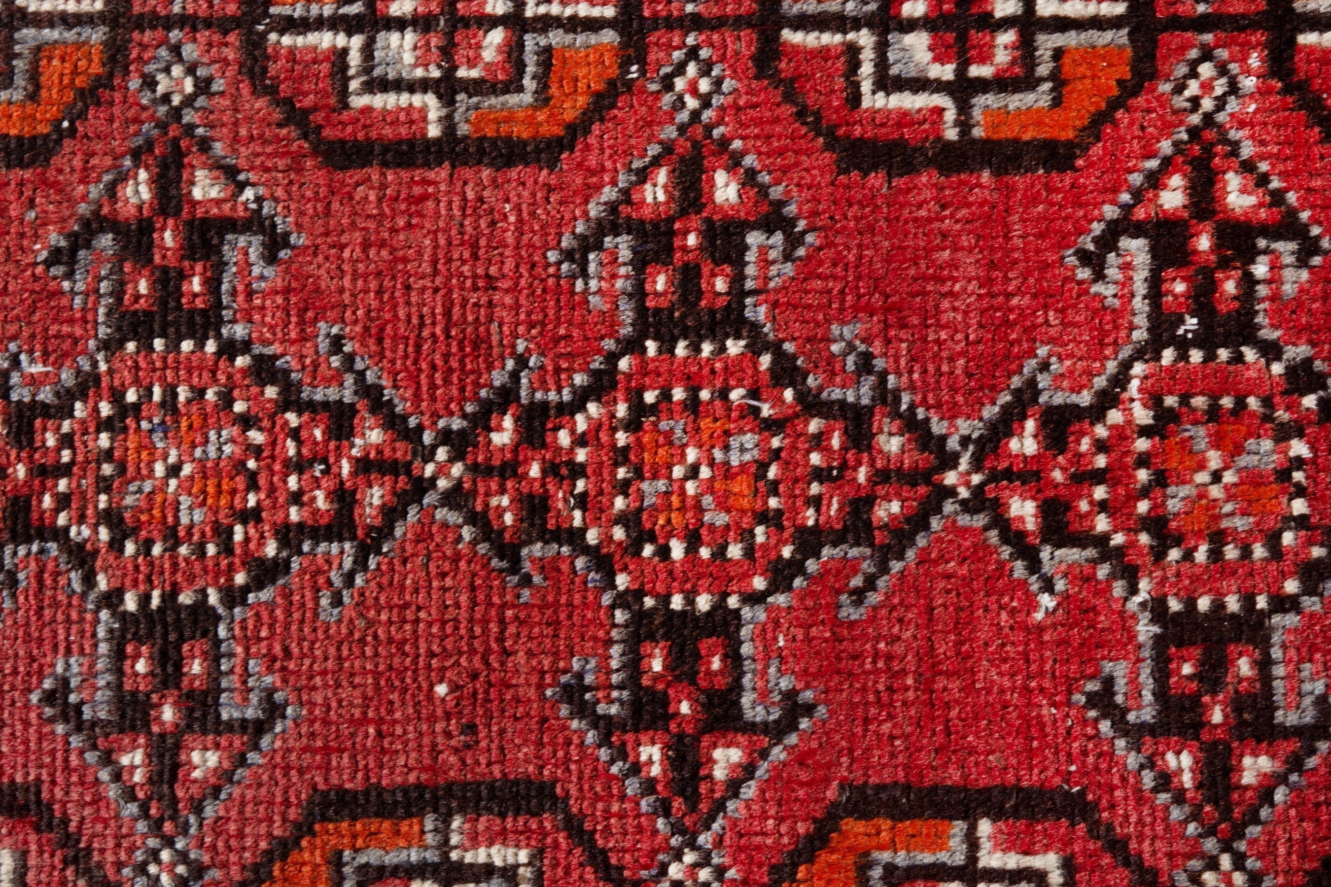 Persian Ferdos runner rug in deep red and burgundy, view 16 of 20