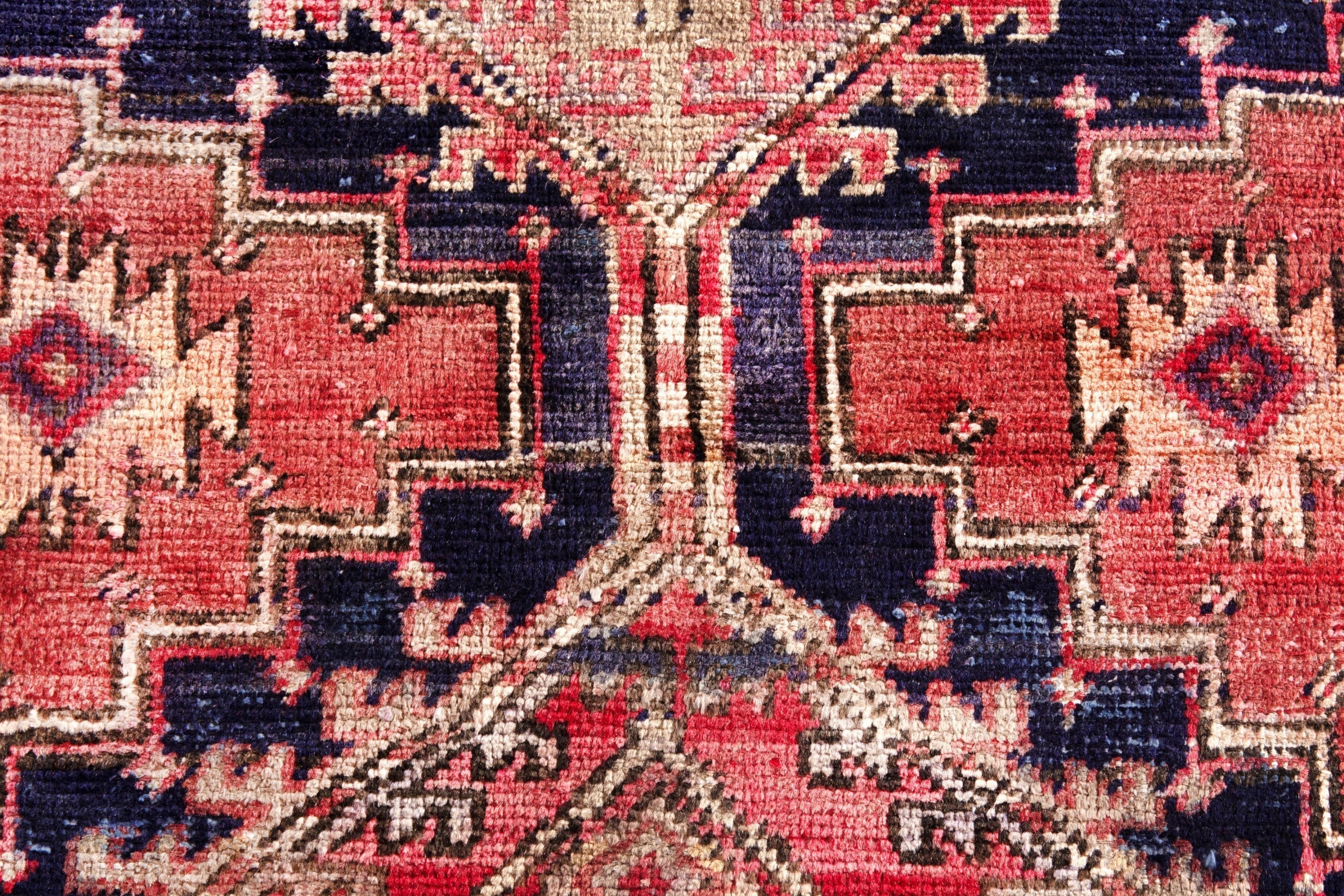 Persian Azerbaijan runner rug in deep red and cream, view 11 of 18