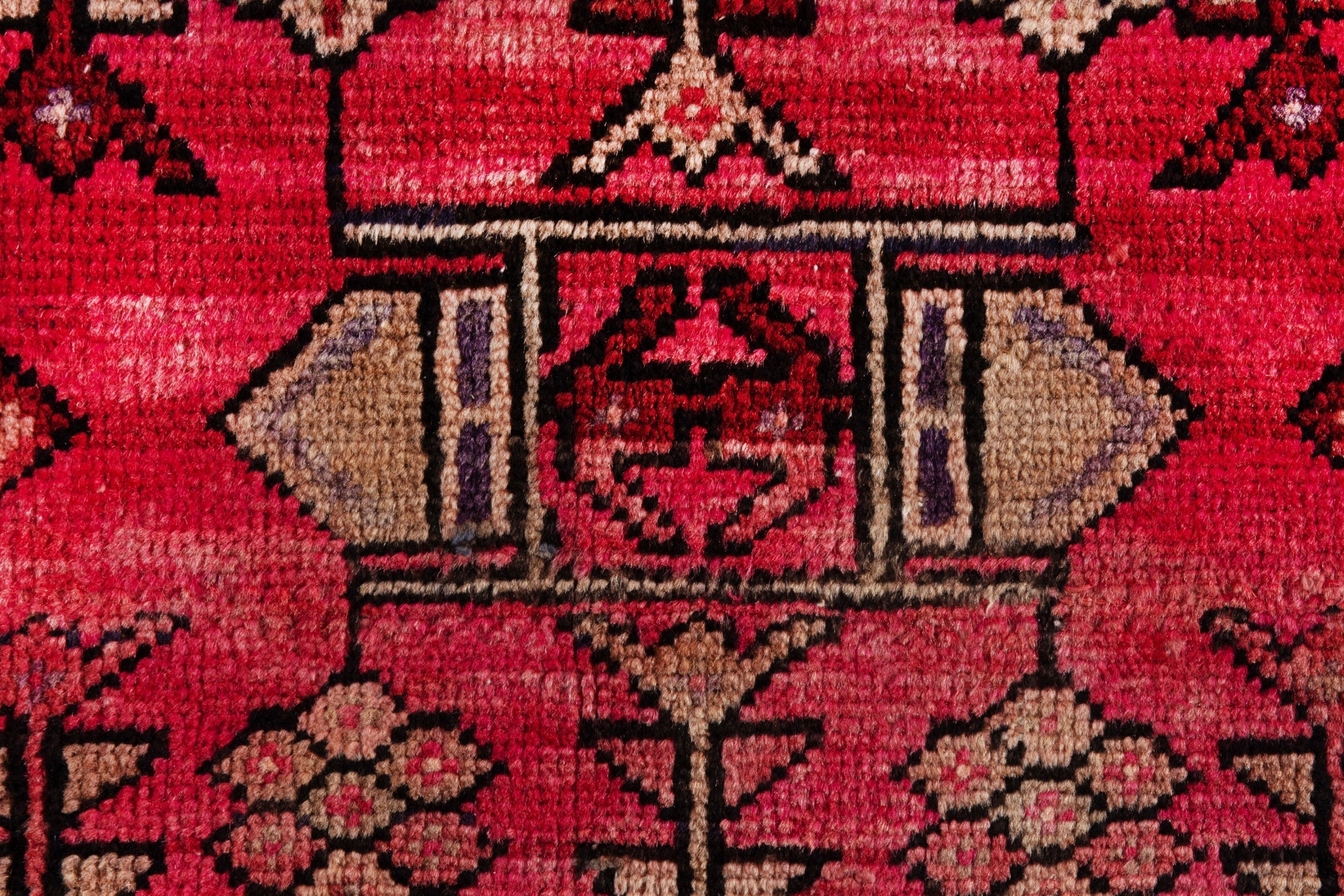 Persian Azerbaijan runner rug in deep red and cream, view 13 of 18