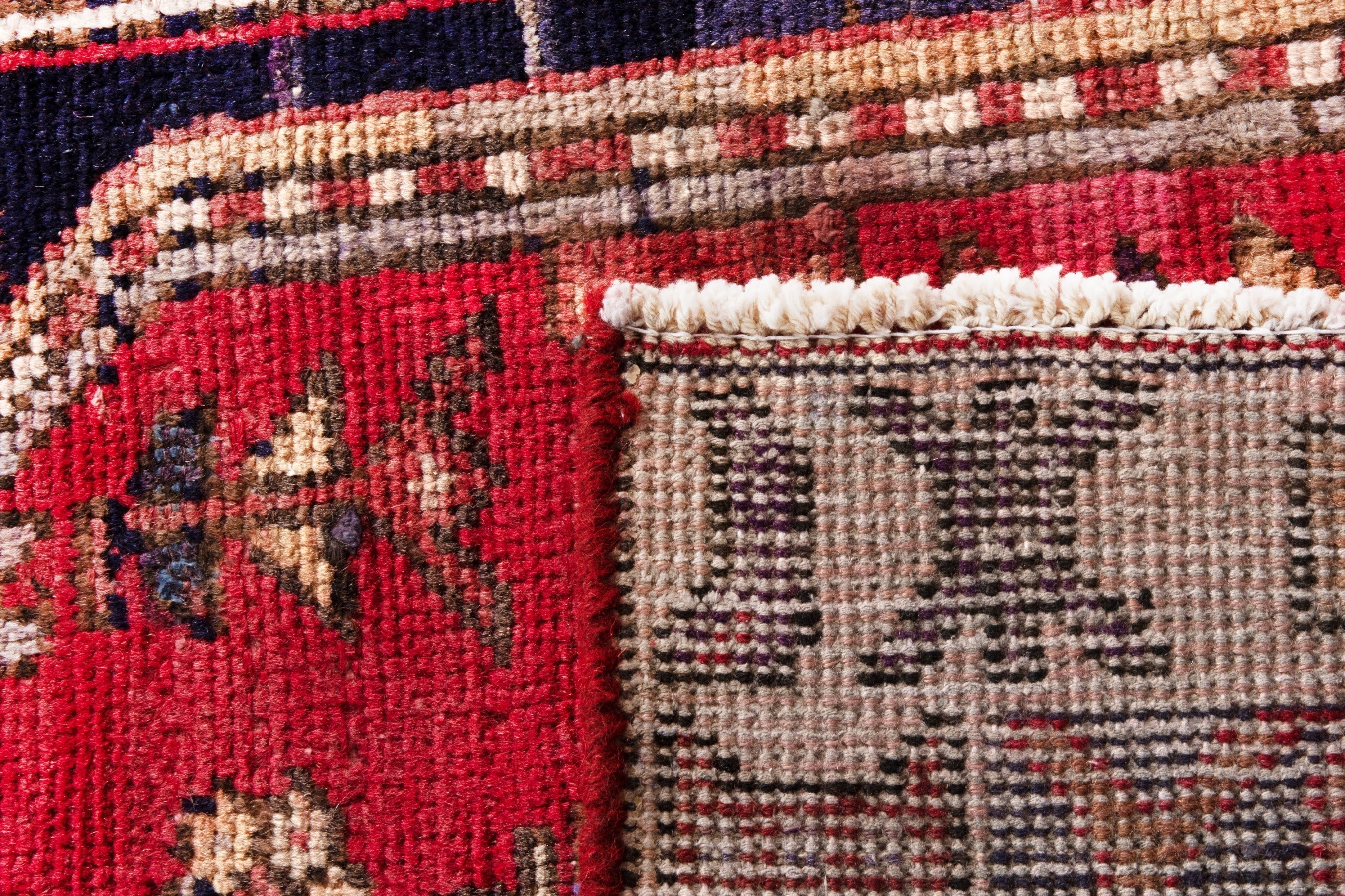 Persian Azerbaijan runner rug in deep red and cream, view 18 of 18