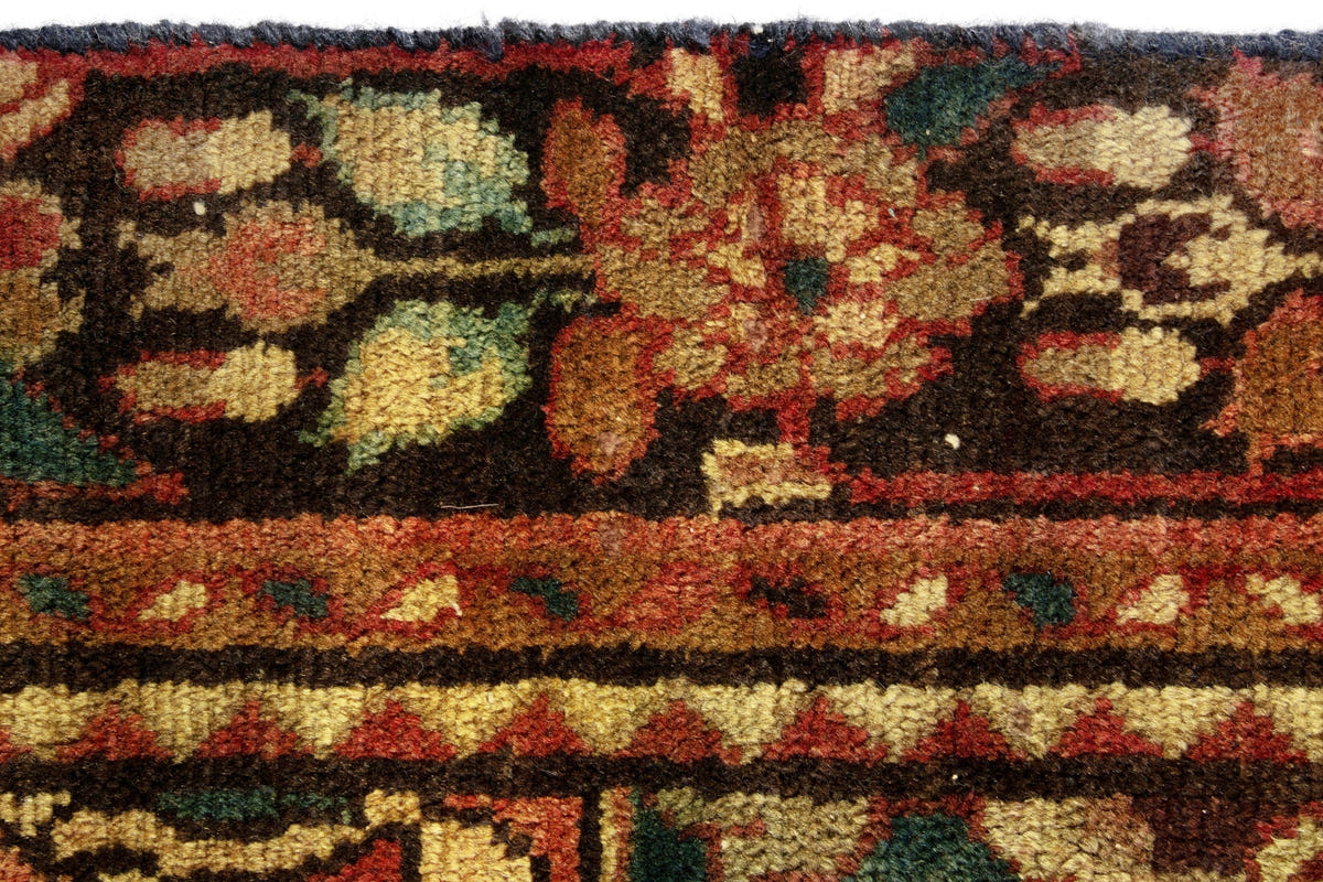 Turkish Anatolian area rug in tan and dark brown, view 6 of 19