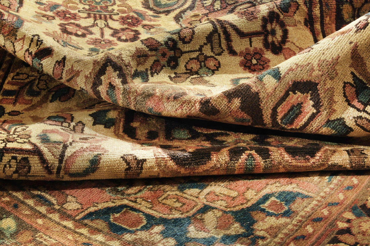 Turkish Anatolian area rug in tan and dark brown, view 9 of 19