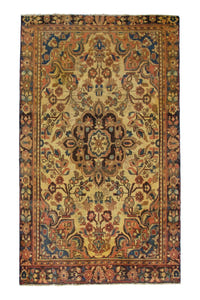 Turkish Anatolian area rug in tan and dark brown, view 2 of 19