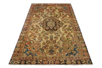 Turkish Anatolian area rug in tan and dark brown, view 12 of 19