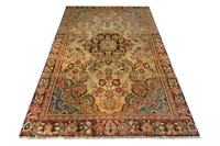 Turkish Anatolian area rug in tan and dark brown, view 13 of 19