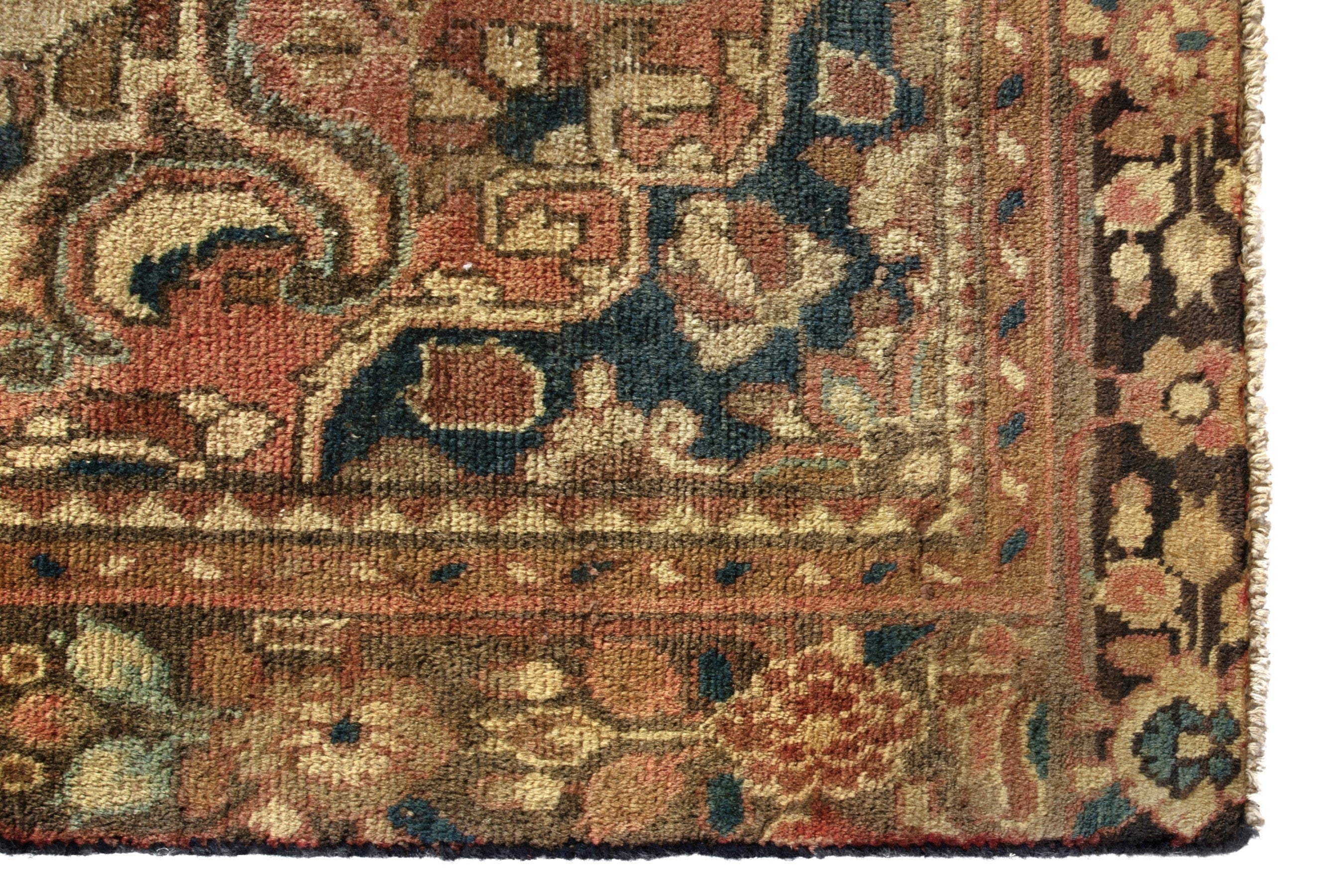 Turkish Anatolian area rug in tan and dark brown, view 5 of 18