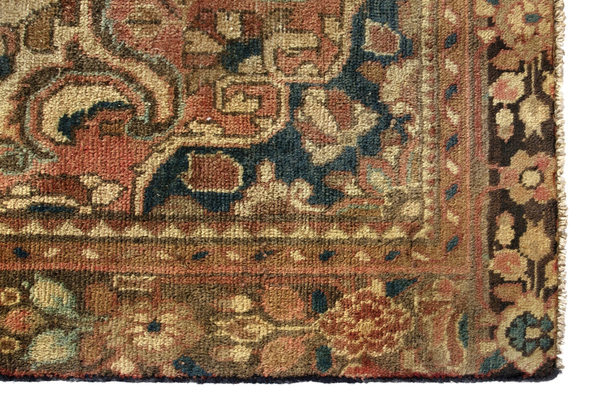 Turkish Anatolian area rug in tan and dark brown, view 15 of 19