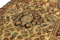 Turkish Anatolian area rug in tan and dark brown, view 19 of 19