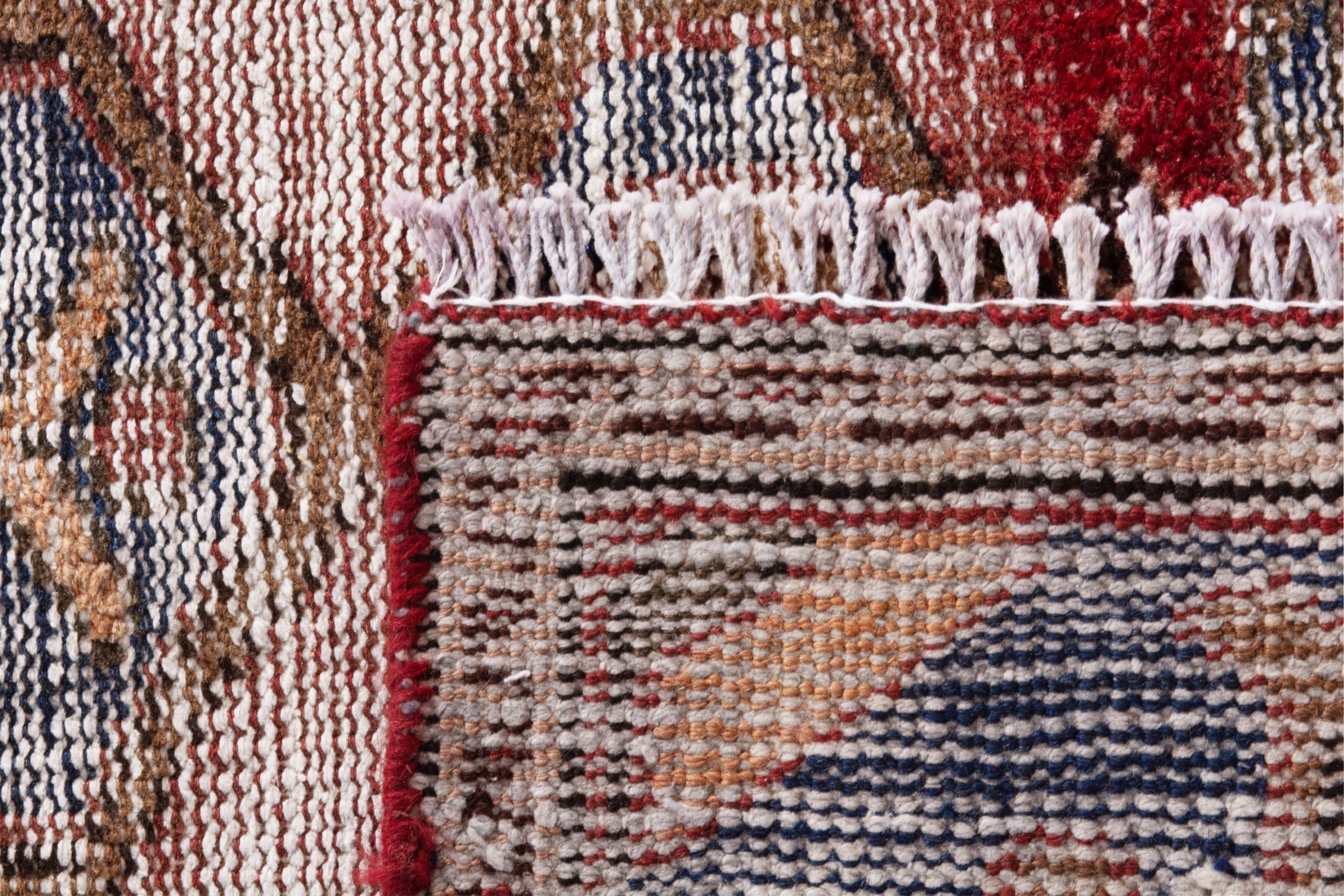 Persian Hamedan accent rug in faded red and cream, view 18 of 18