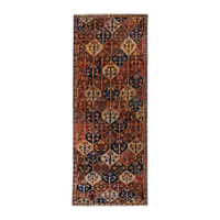 Persian Bakhtiari runner rug in rust and brick, 4'3" x 11'7"