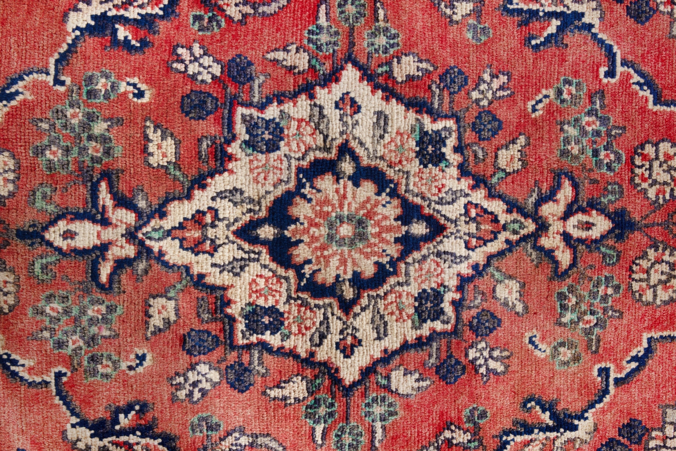 Persian Hamedan runner rug in deep red and burgundy, view 11 of 19