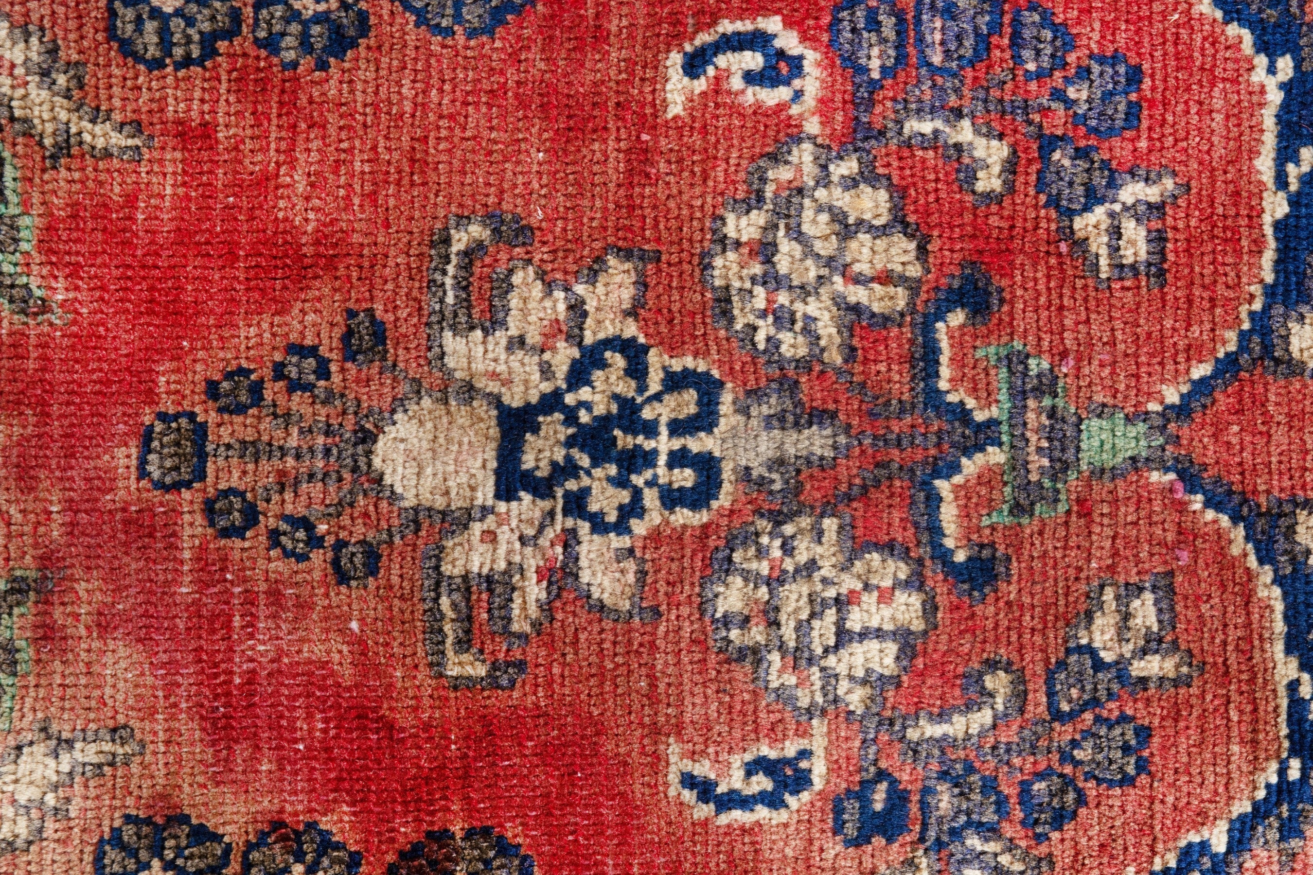 Persian Hamedan runner rug in deep red and burgundy, view 14 of 19